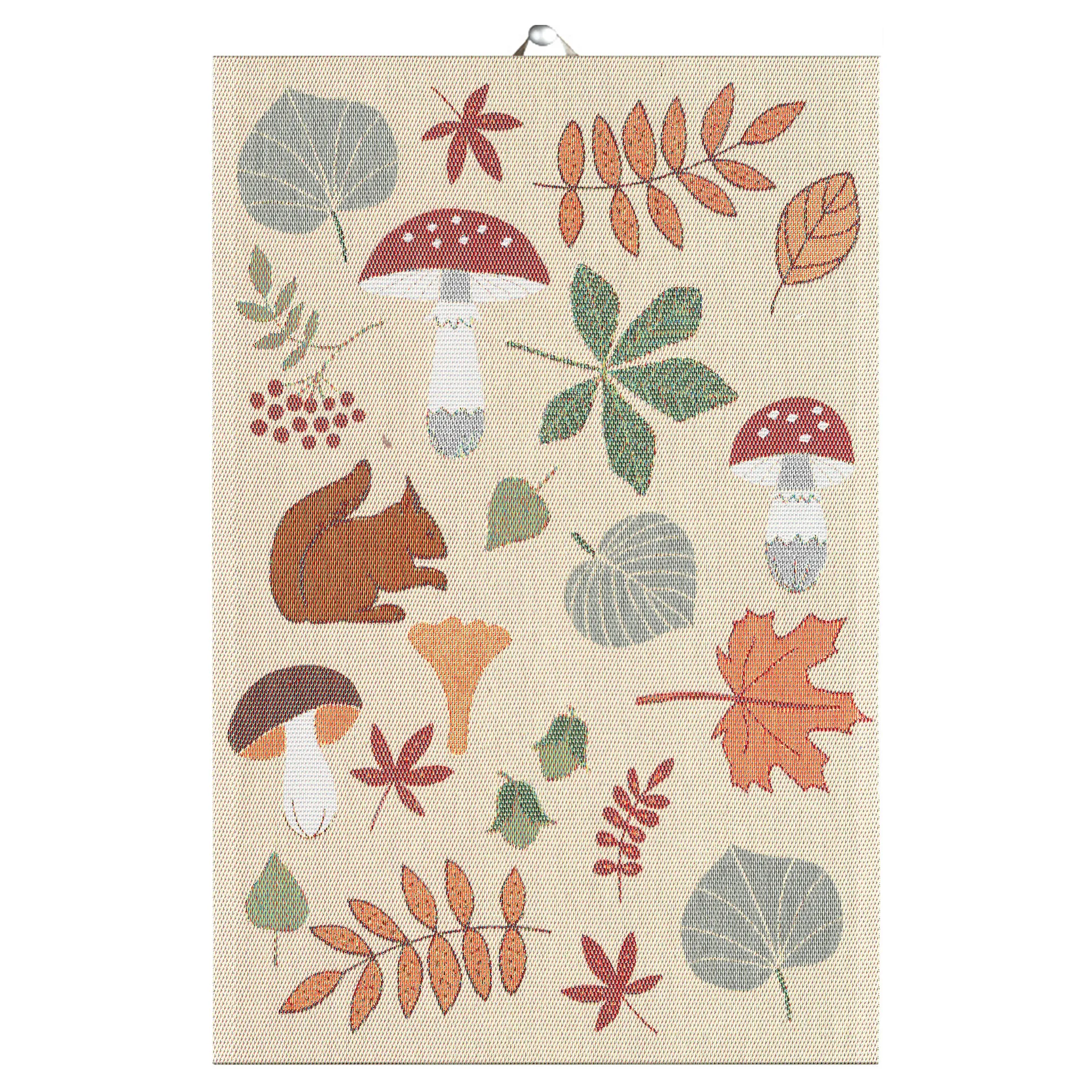 Svamplöv keukenhanddoek 40x60 cm, Multi Ekelund Linneväveri