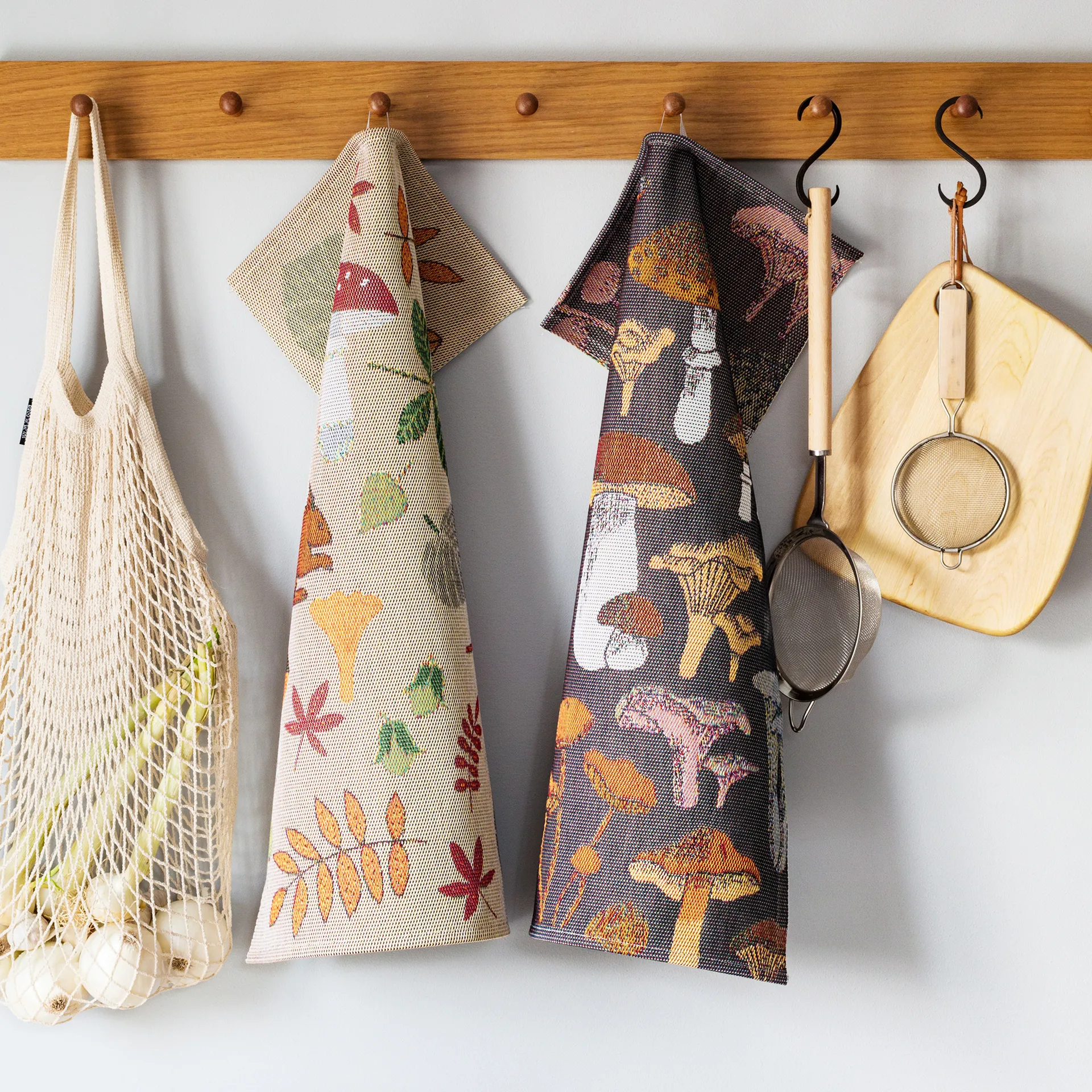 Svamplöv keukenhanddoek 40x60 cm, Multi Ekelund Linneväveri