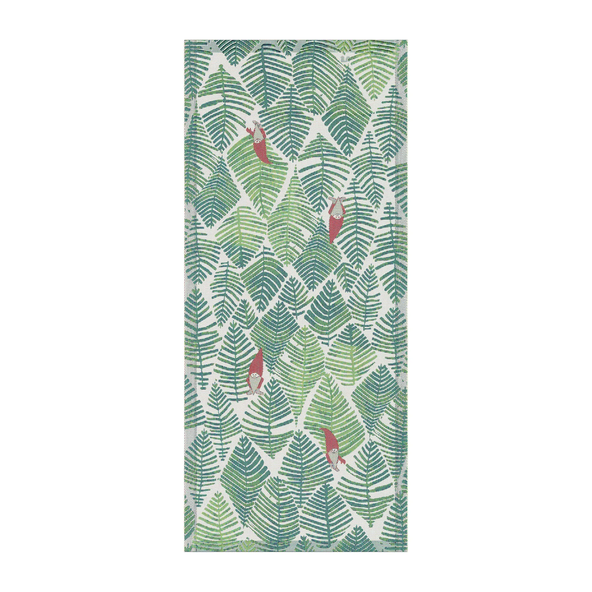 Tipp tapp tafelloper 35x80 cm, Groen Ekelund Linneväveri