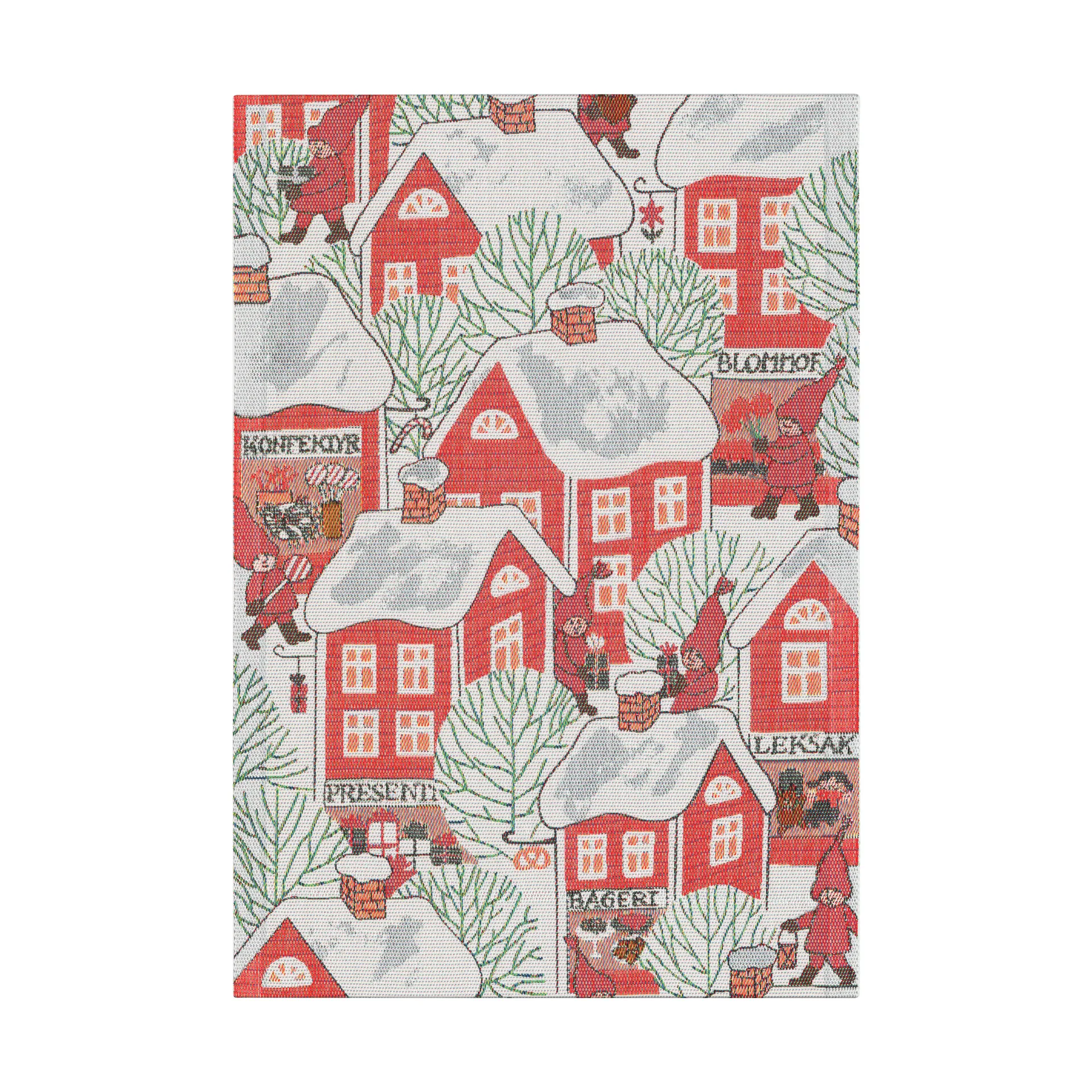 Tomtebyn keukenhanddoek 35x50 cm, Rood Ekelund Linneväveri