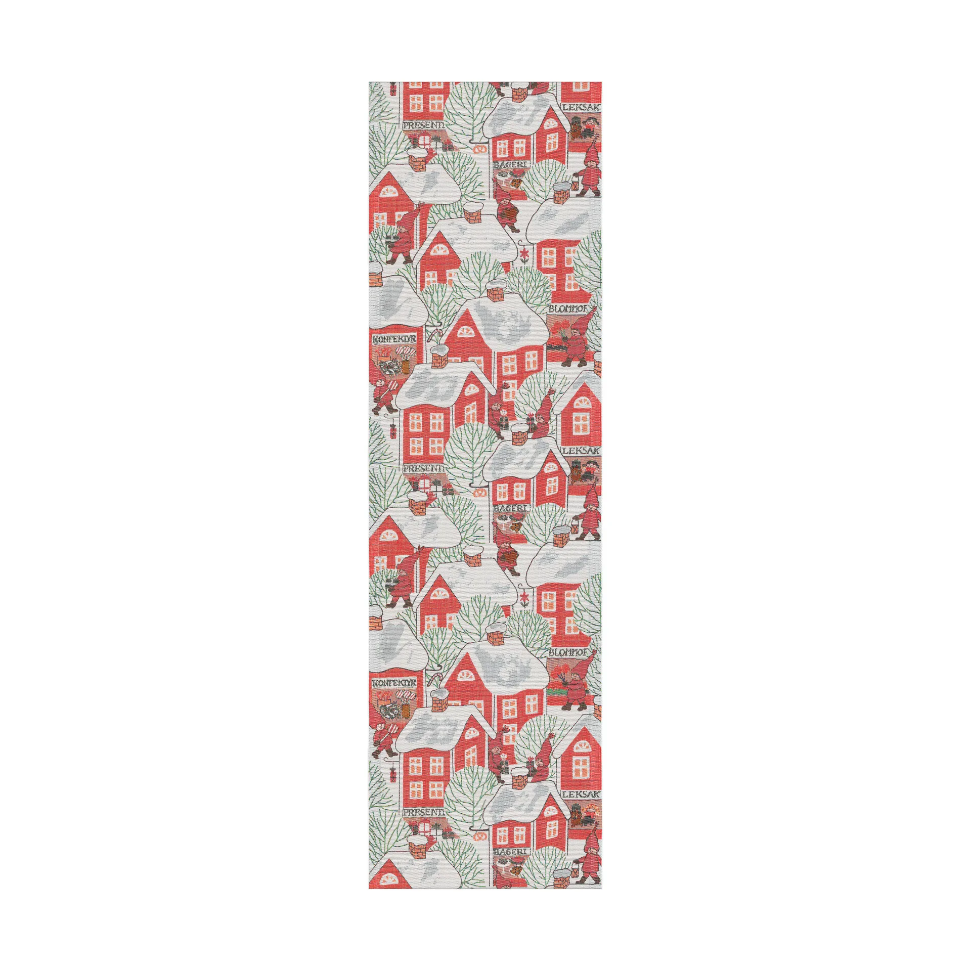 Tomtebyn tafelloper 35x120 cm, Rood Ekelund Linneväveri