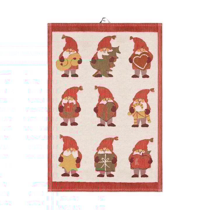 Tomtemys keukenhanddoek 35x50 cm - Rood - Ekelund Linneväveri