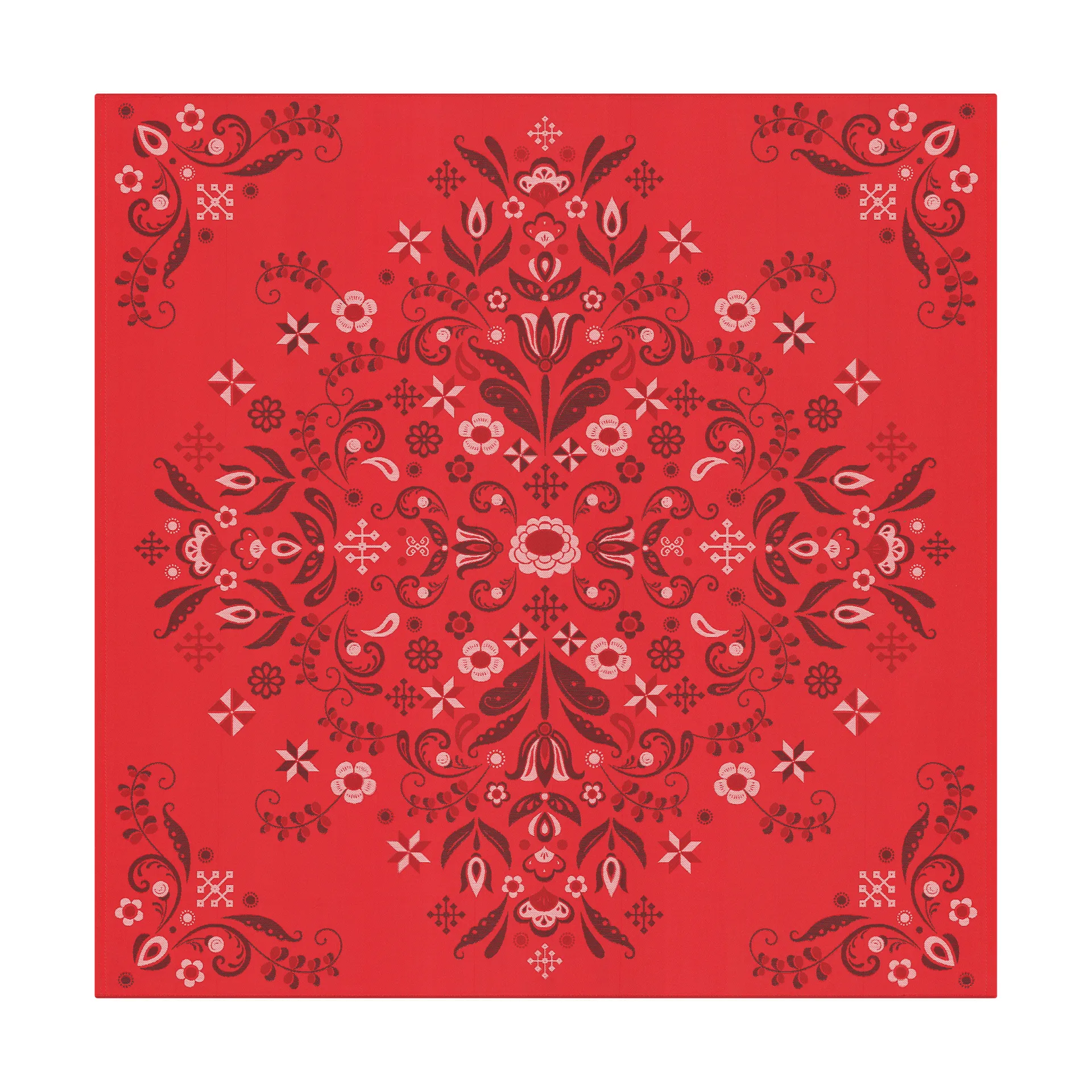 Torplyckan tafelkleed 145x145 cm, Rood Ekelund Linneväveri