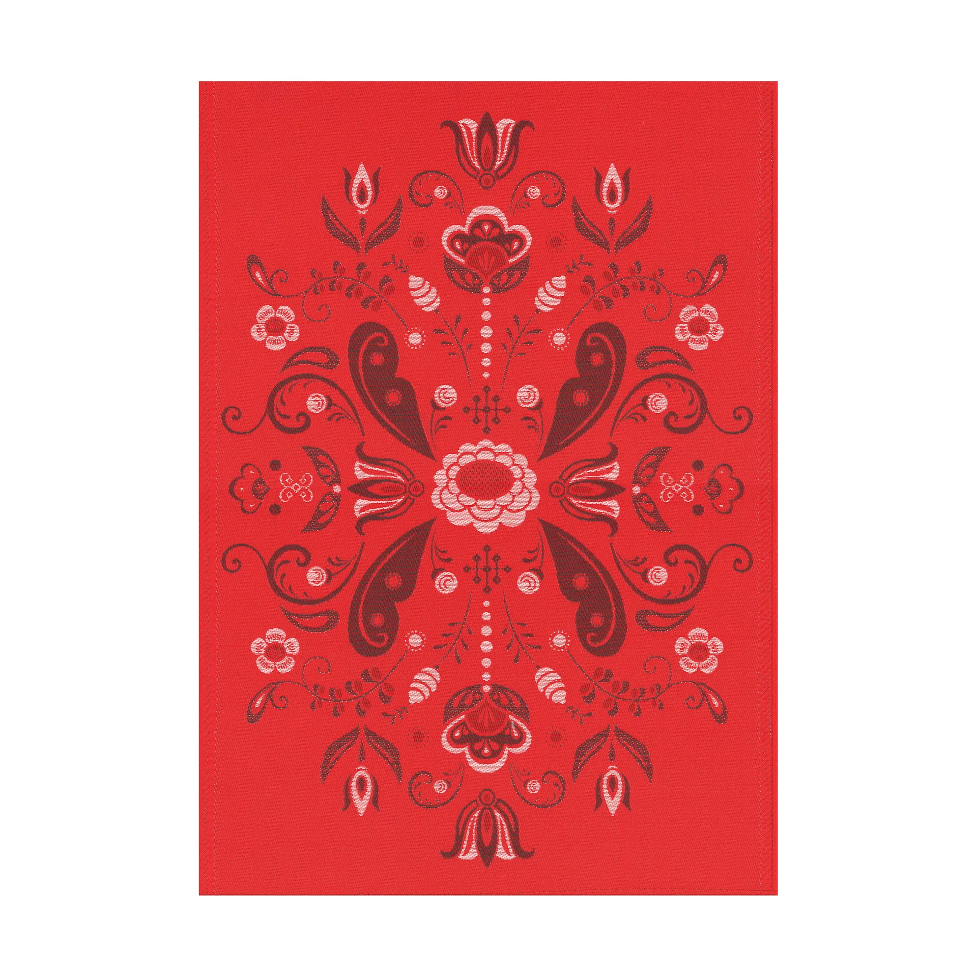 Torplyckan theedoek 48x70 cm, Rood Ekelund Linneväveri