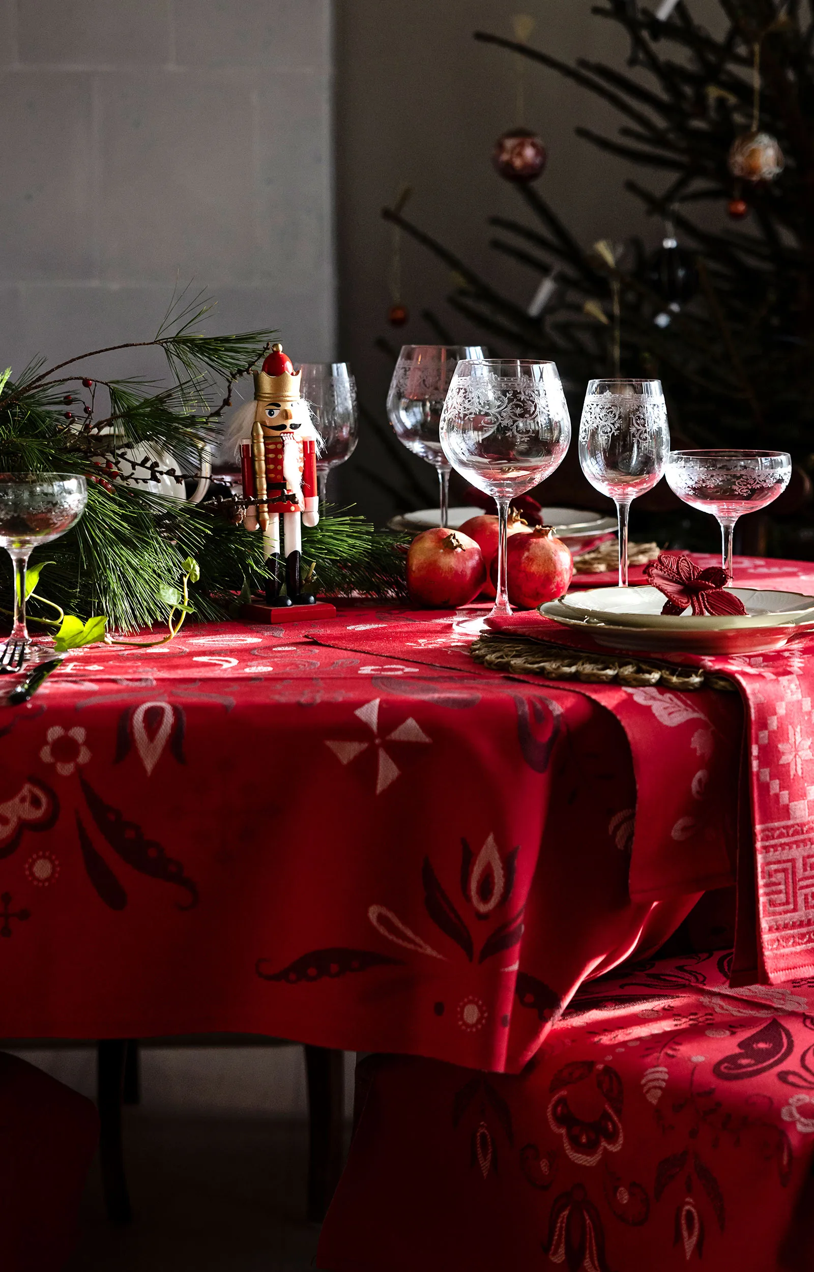 Torplyckan theedoek 48x70 cm, Rood Ekelund Linneväveri