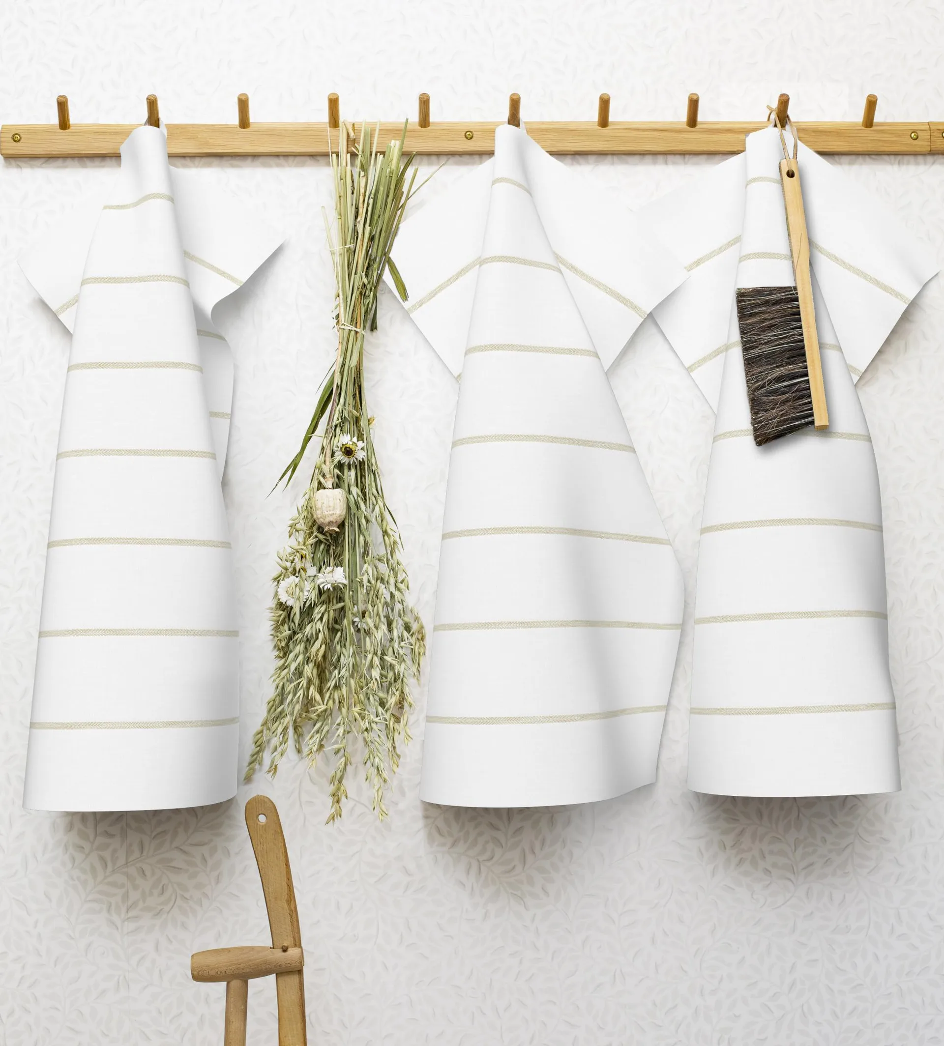 Tvärs keukenhanddoek ongebleekt, 50x70 cm Ekelund Linneväveri