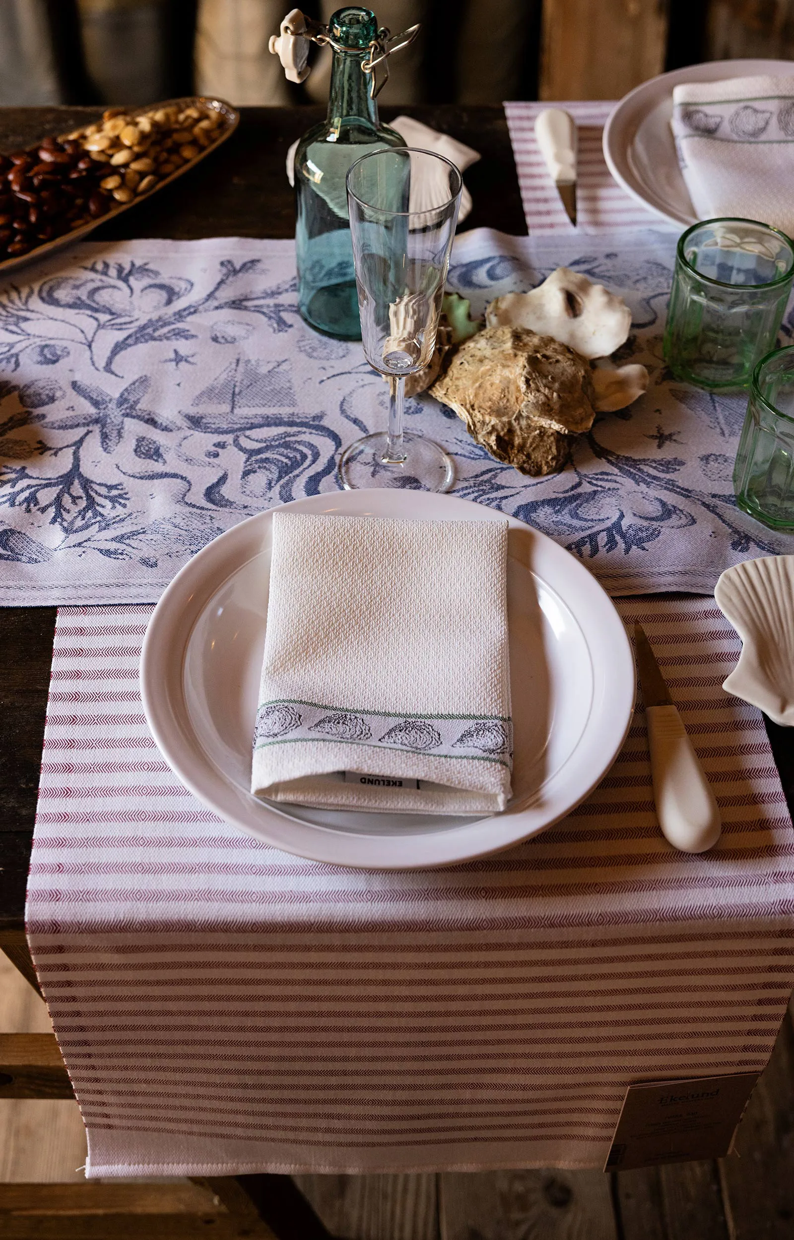 Tvärs stoffen servet 50x50 cm, Rood Ekelund Linneväveri