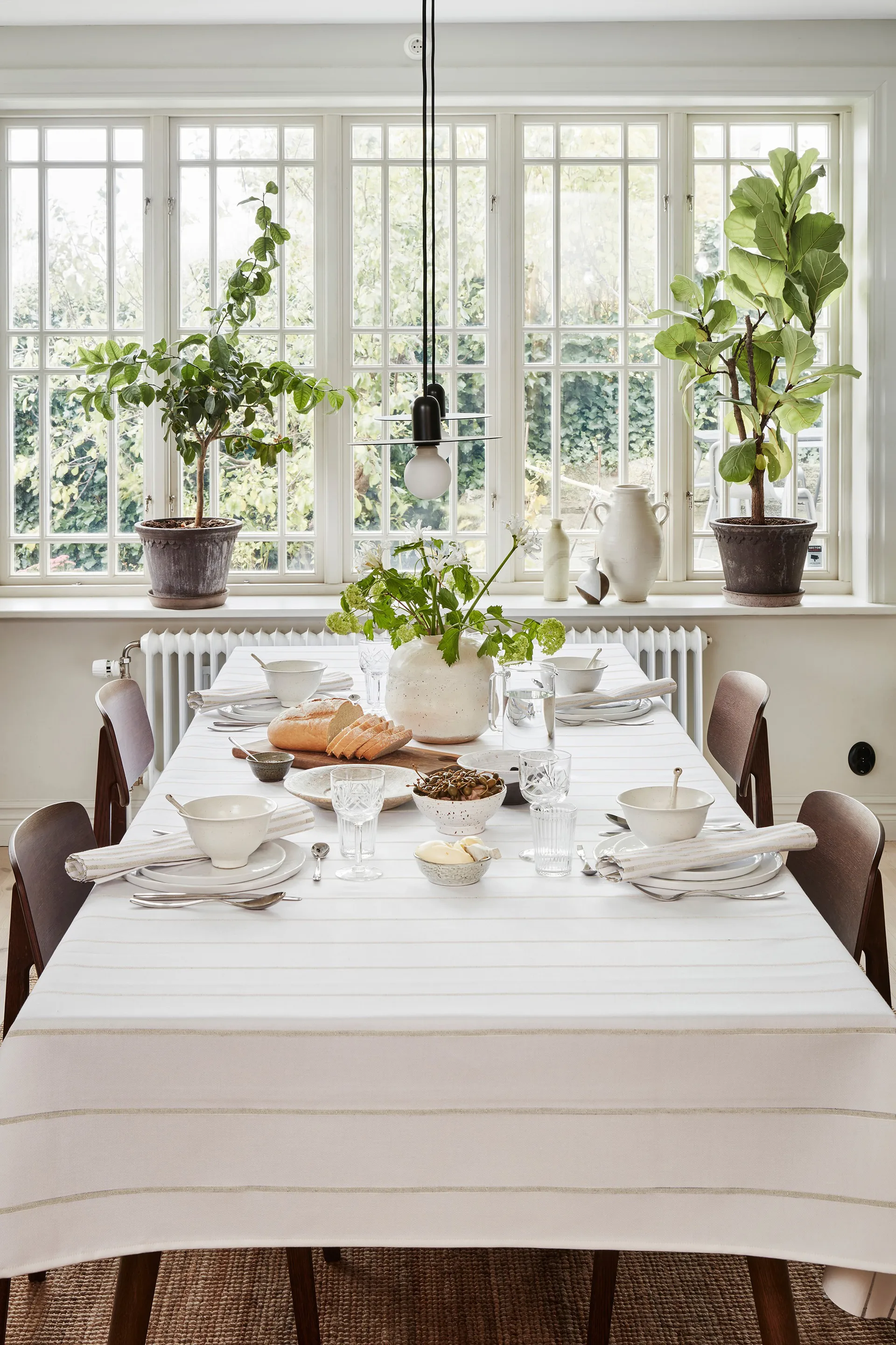 Tvärs tafelkleed 150x250 cm, Ongebleekt Ekelund Linneväveri