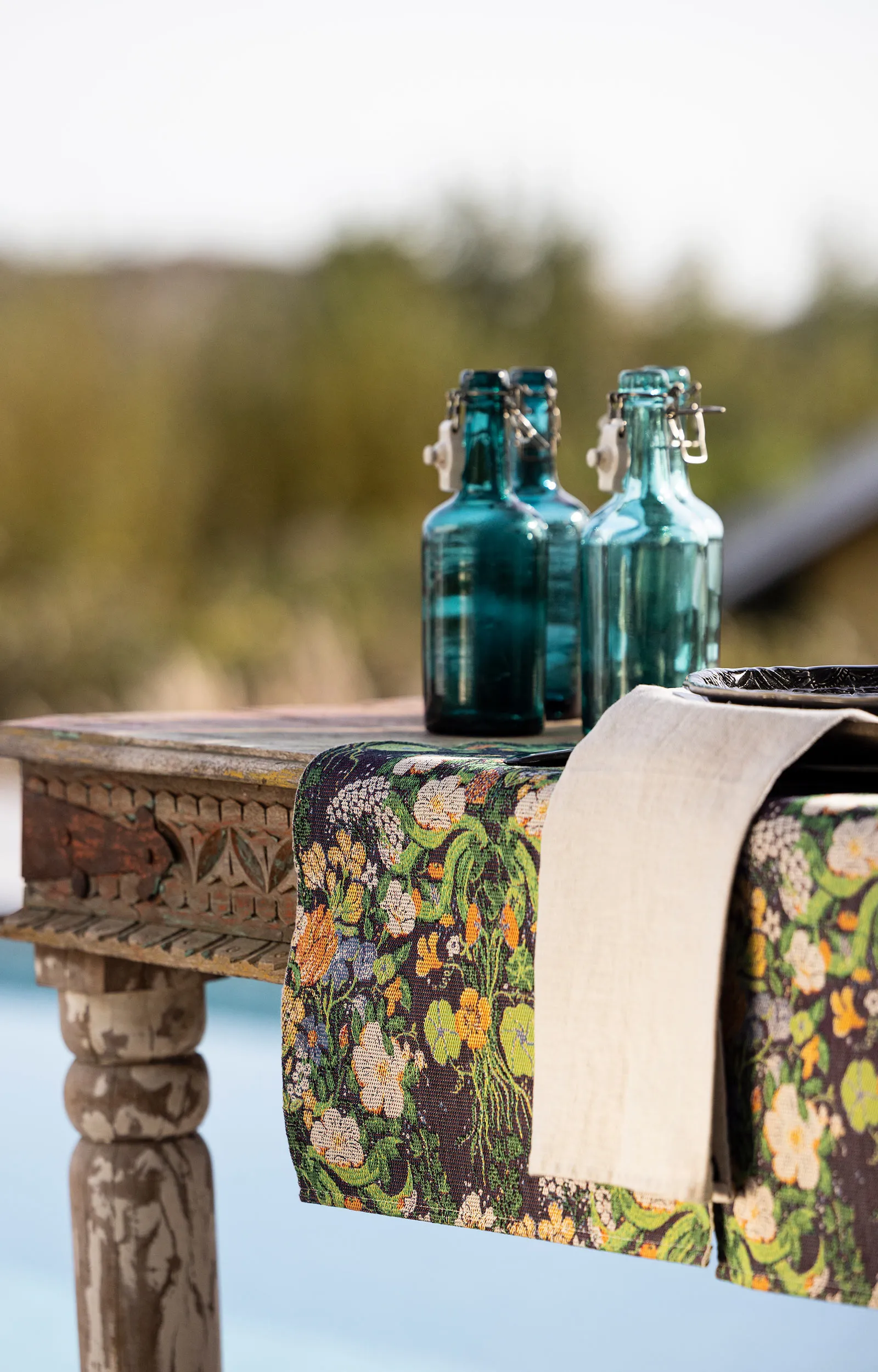 Vägrenen theedoek 35x50 cm, Multi Ekelund Linneväveri