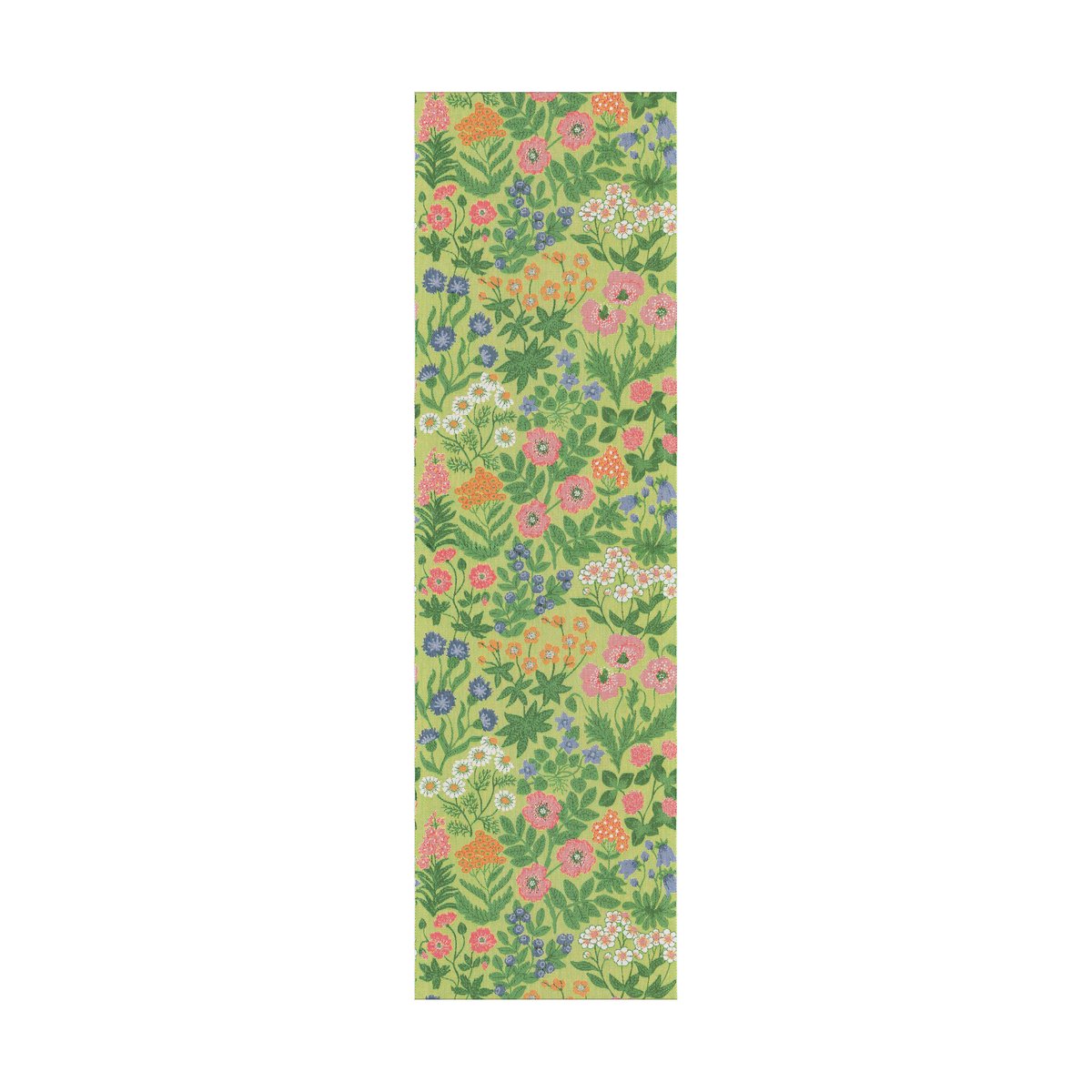 Ekelund Linneväveri Vildblommor tafelloper 35x120 cm Groen