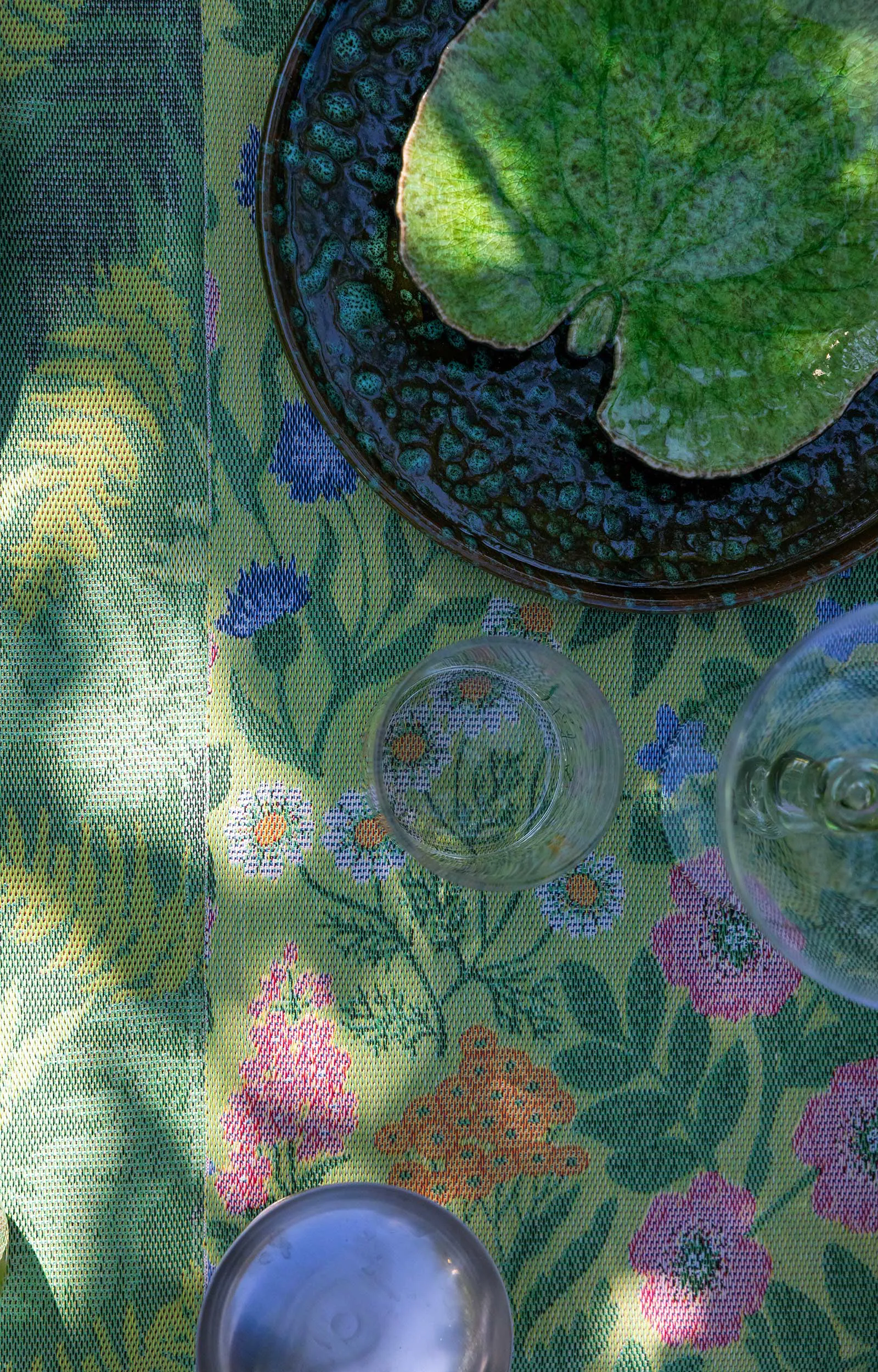 Vildblommor theedoek 35x50 cm, Groen Ekelund Linneväveri