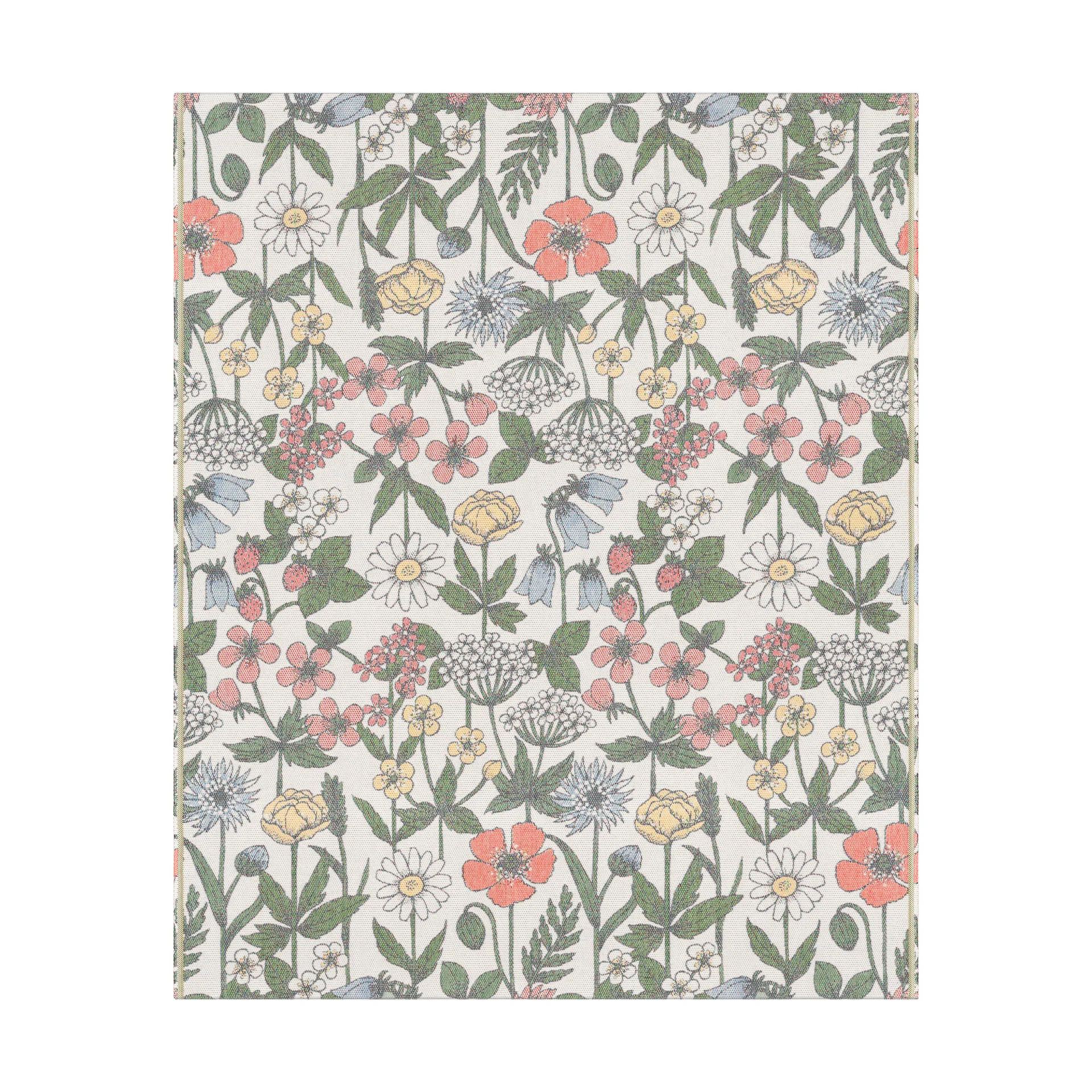 Vildblomster katoenen deken 140x170 cm, Multi Ekelund Linneväveri