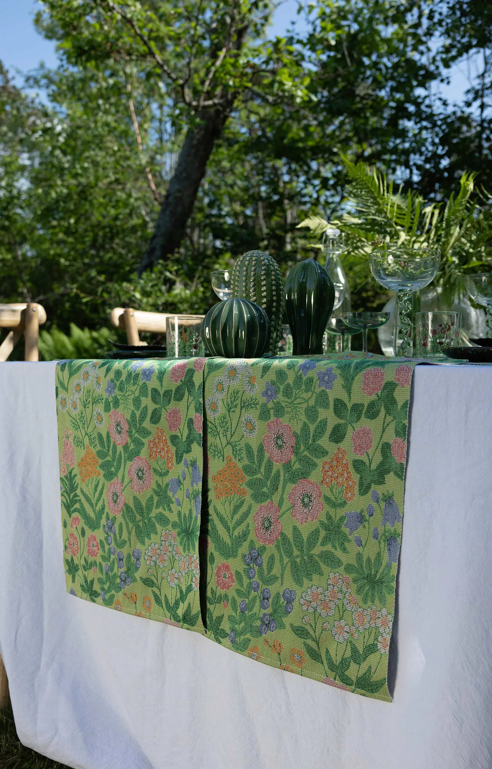 Vildblomster katoenen deken 140x170 cm, Multi Ekelund Linneväveri