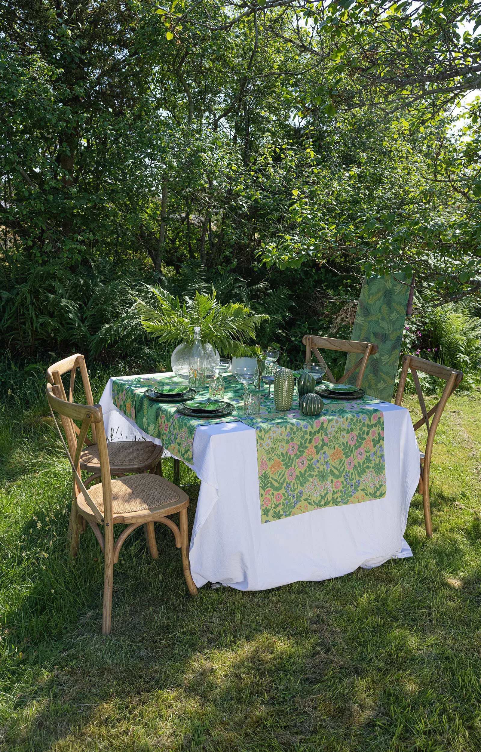 Vildblomster katoenen deken 140x170 cm, Multi Ekelund Linneväveri