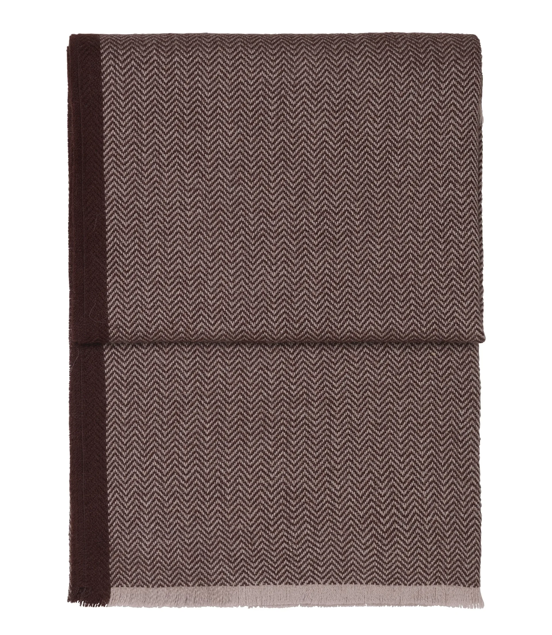 Herringbone plaid 130x190 cm, Chocolate-beige Elvang Denmark