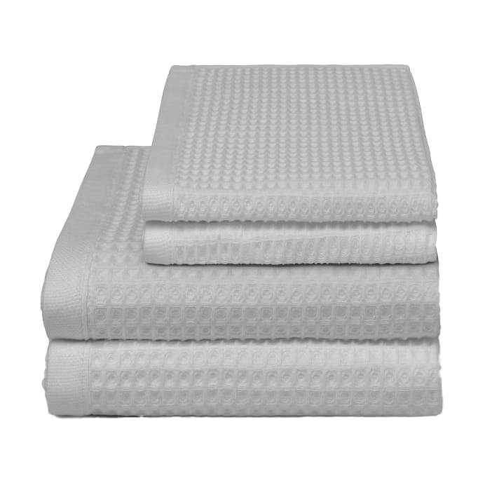 Waffle handdoek 50x70 cm - light grey - Elvang Denmark