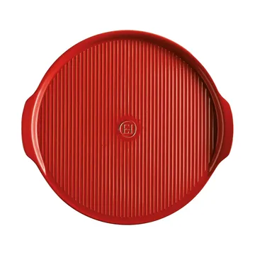 Emile Henry pizzasteen geribbeld Ø40 cm - Rood - Emile Henry