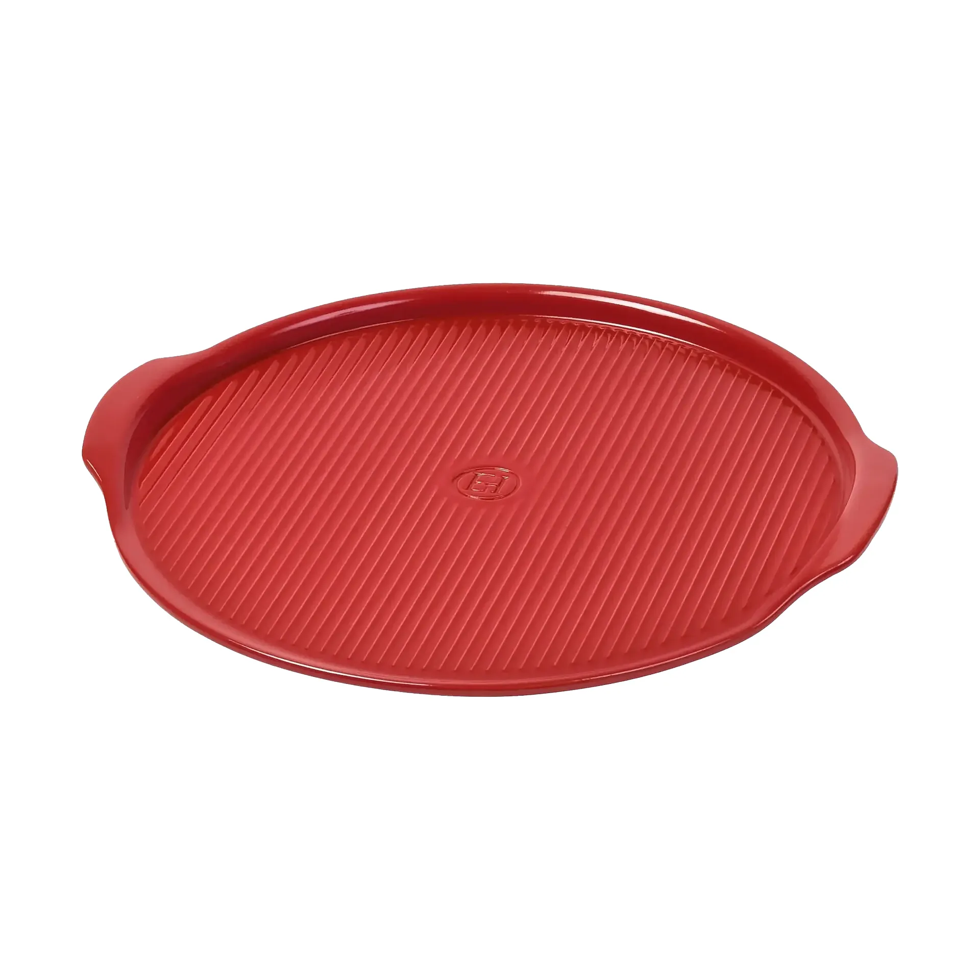 Emile Henry pizzasteen geribbeld Ø40 cm, Rood Emile Henry