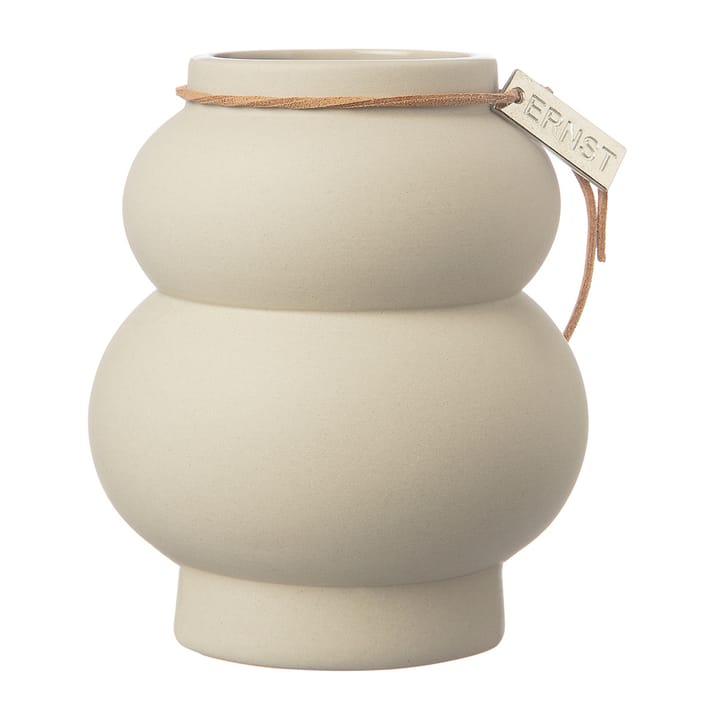 Ernst aardewerkvaas gewelfd 21,5 cm - Beige - ERNST