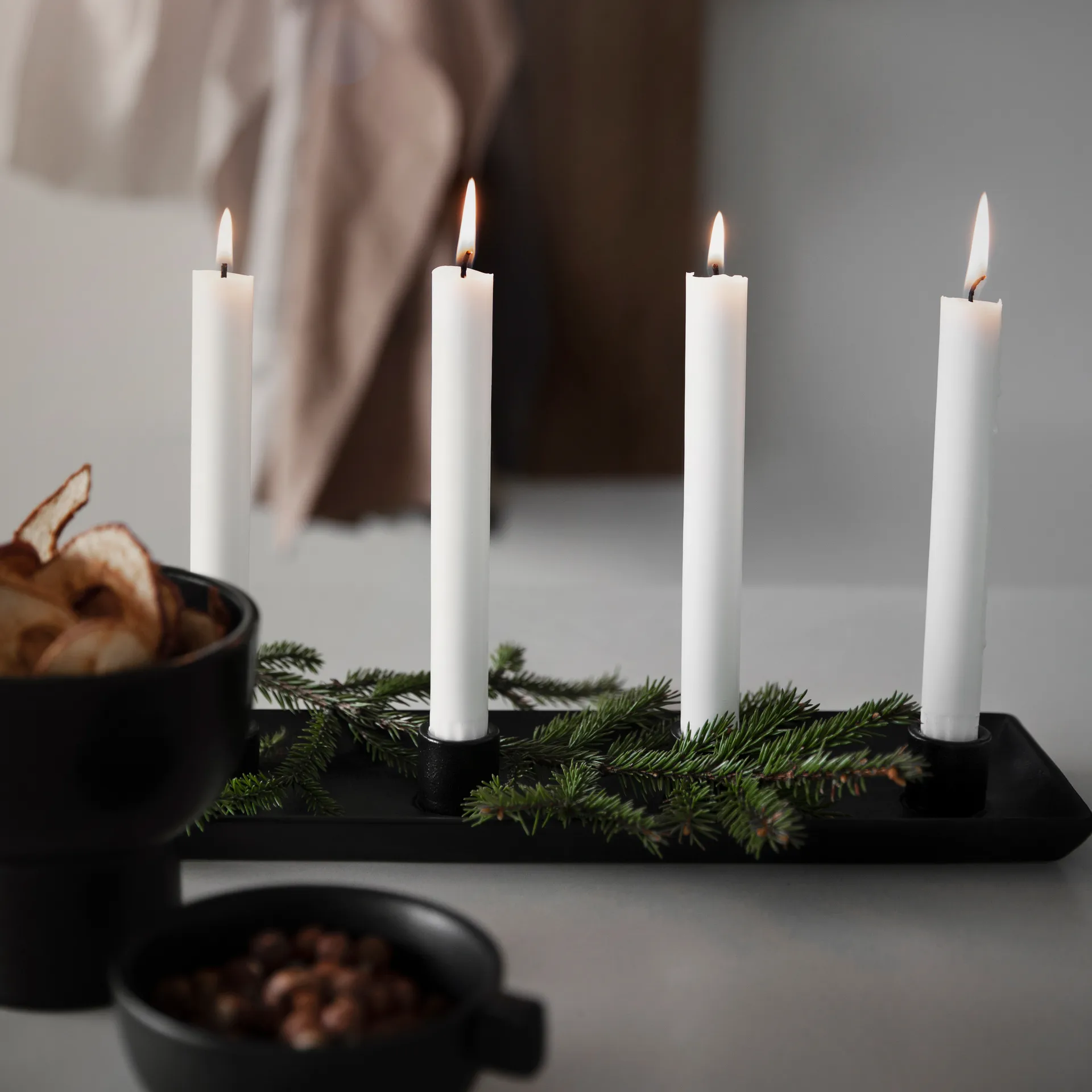 Ernst adventskandelaar rechthoekig, Zwart ERNST