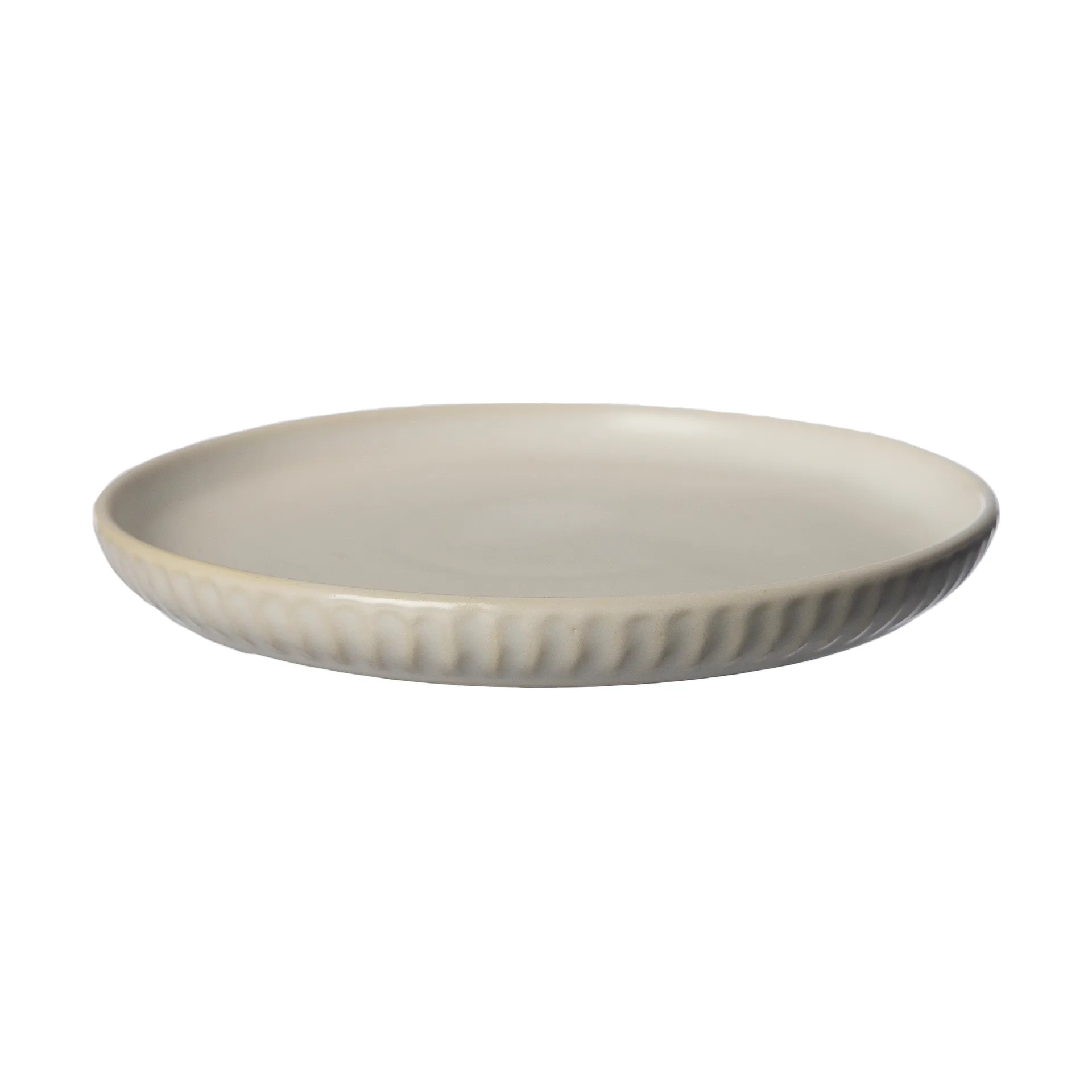 Ernst bord geribbeld Ø16 cm, Naturel wit ERNST