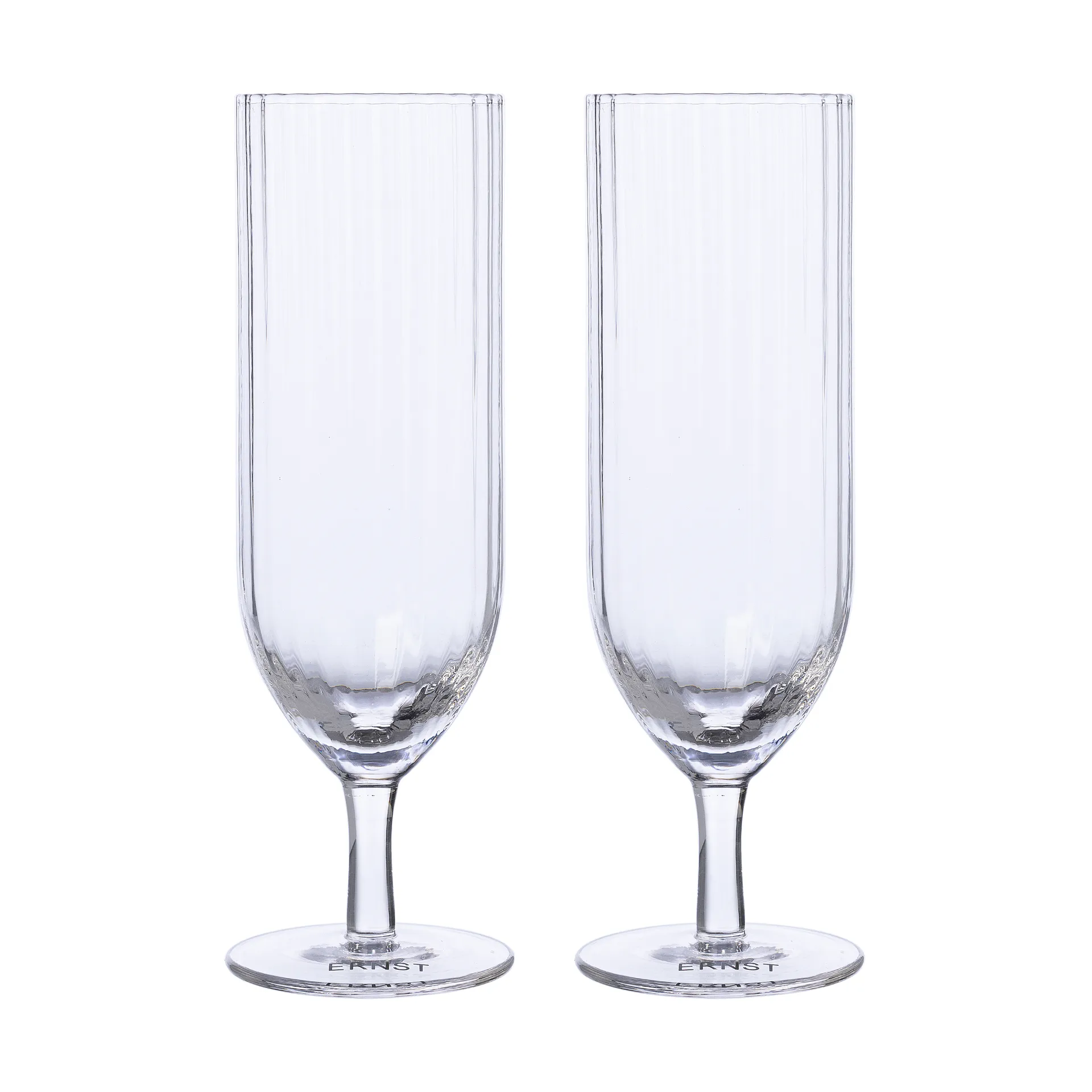 Ernst champagneglas geribbeld 2-pack, Klaar ERNST