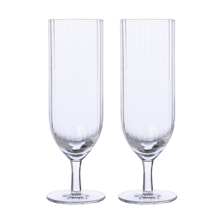 Ernst champagneglas geribbeld 2-pack - Klaar - ERNST