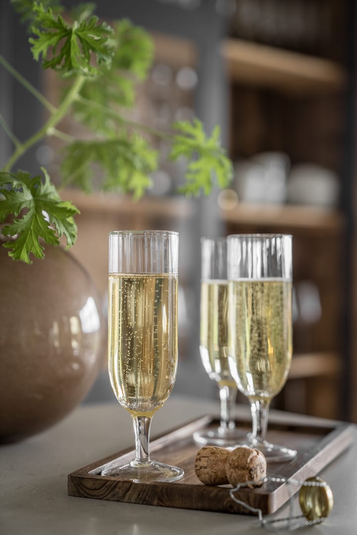 Ernst champagneglas geribbeld 2-pack, Klaar ERNST