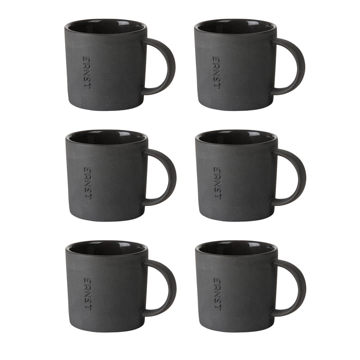 Ernst espressokopje aardewerk 6-pack, Donkergrijs ERNST