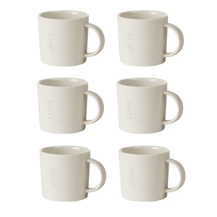 Ernst espressokopje aardewerk 6-pack - Natuurwit - ERNST