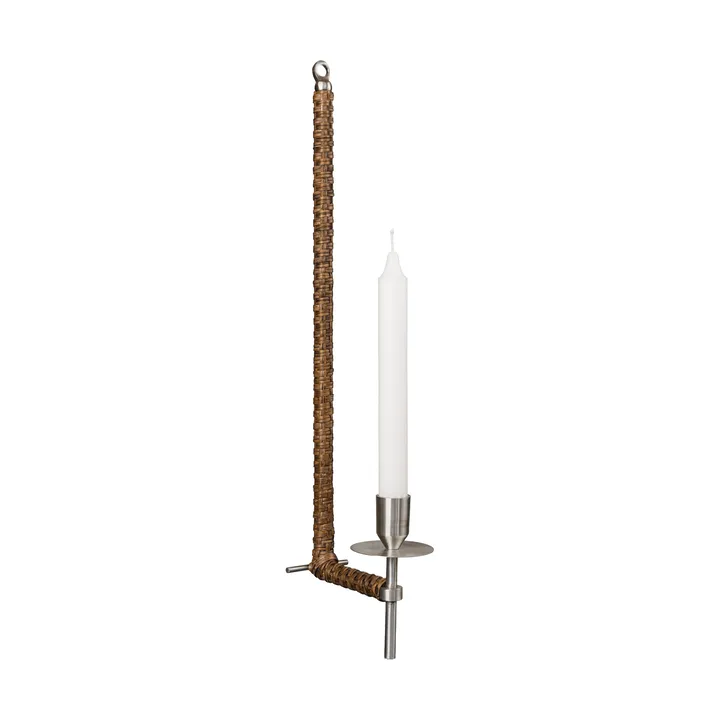 Ernst gevlochten wandlamp - Geborsteld staal, 47 cm - ERNST