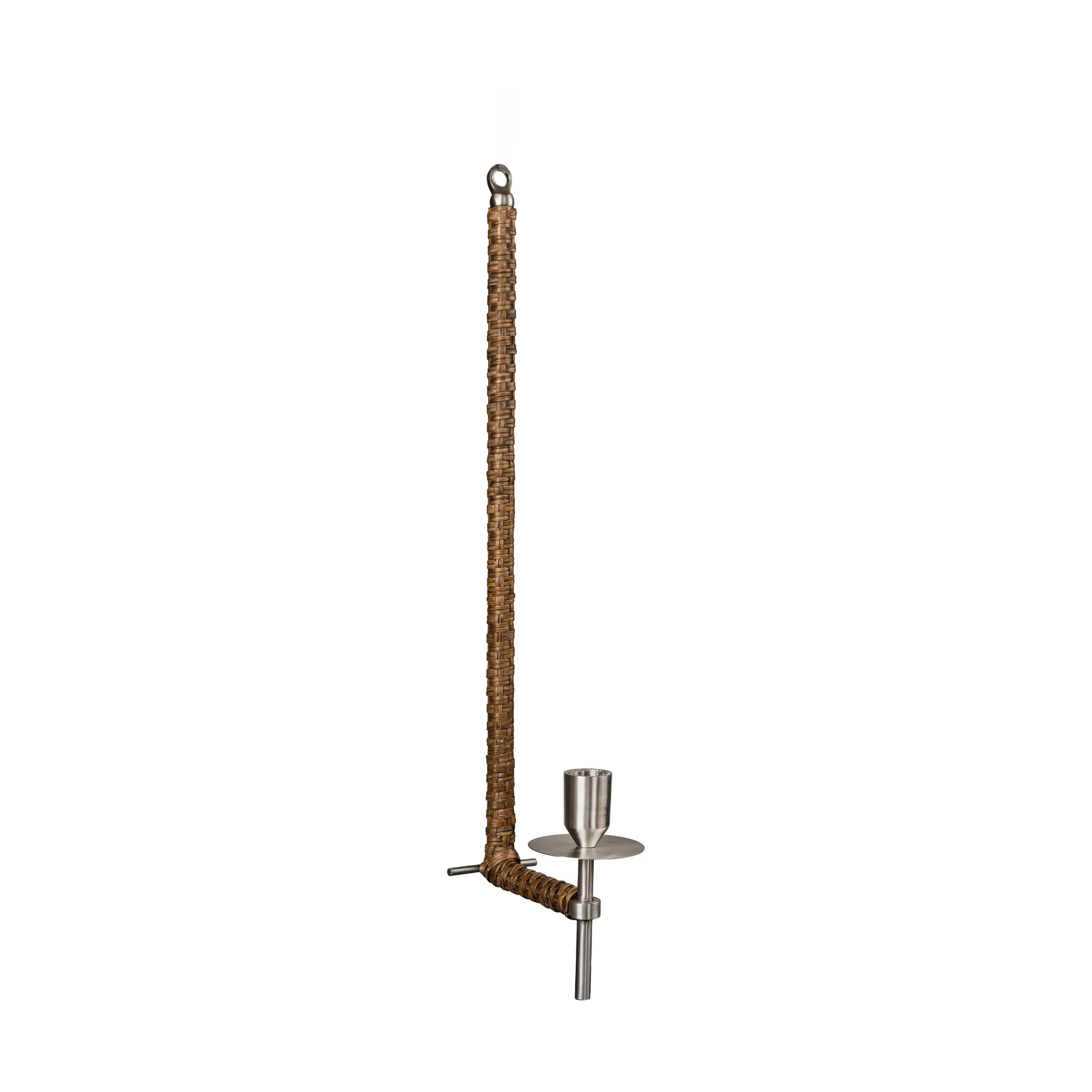 Ernst gevlochten wandlamp, Geborsteld staal, 47 cm ERNST