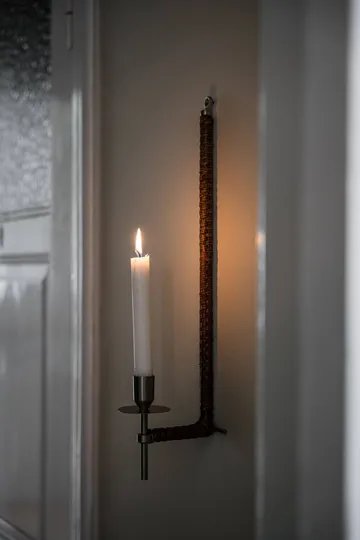 Ernst gevlochten wandlamp - Geborsteld staal, 47 cm - ERNST