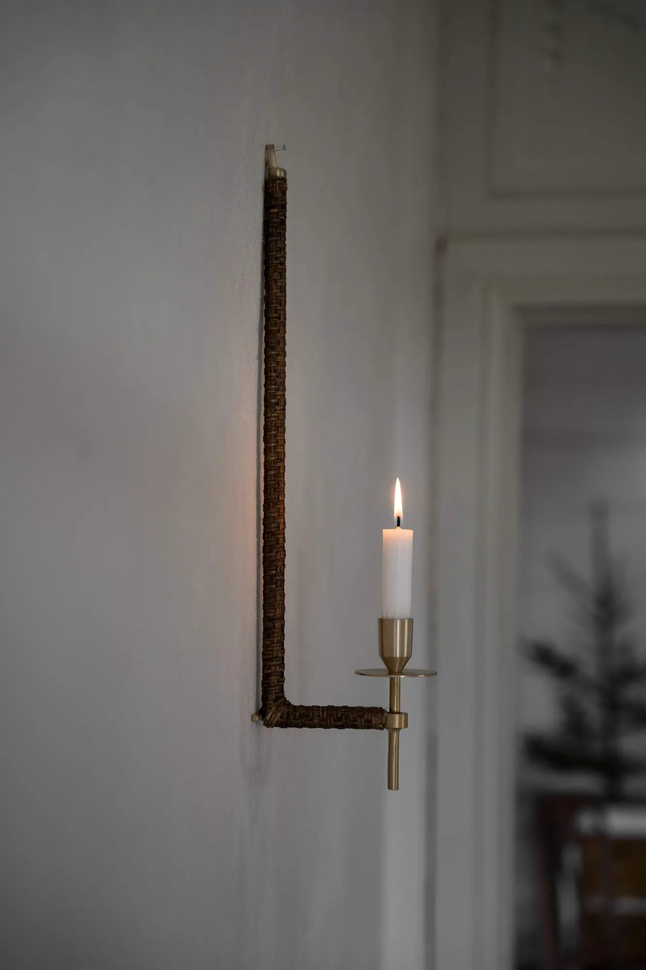 Ernst gevlochten wandlamp, Messing, 47 cm ERNST