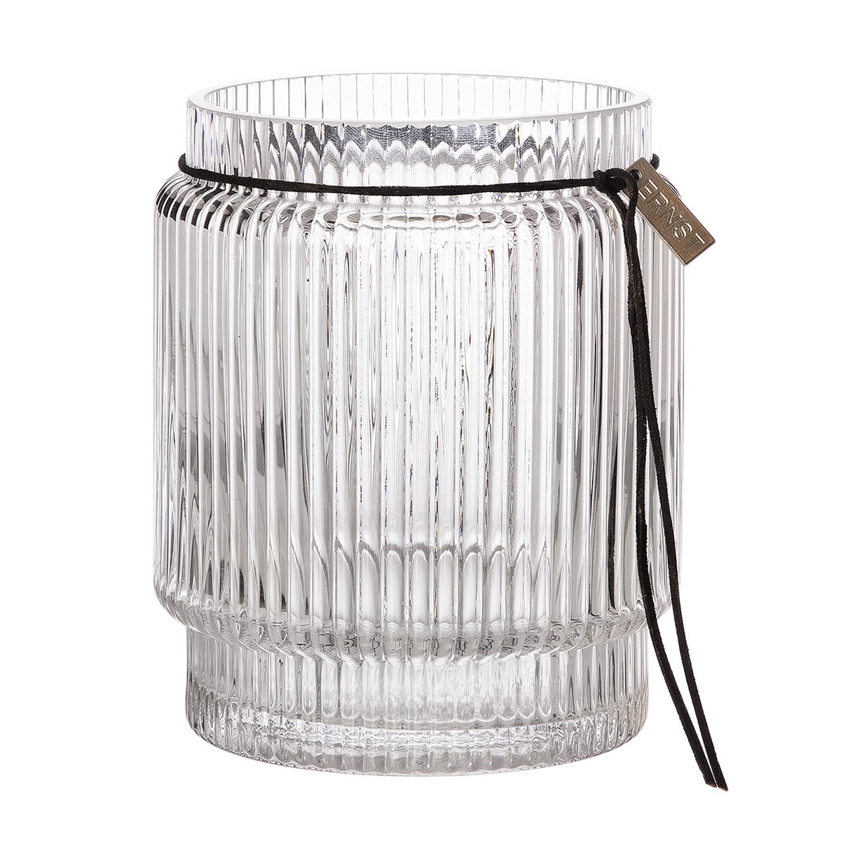 Ernst glazen vaas geribbeld transparant o12,7 cm | Scandinavisch Interieur | Vazen | Transparant