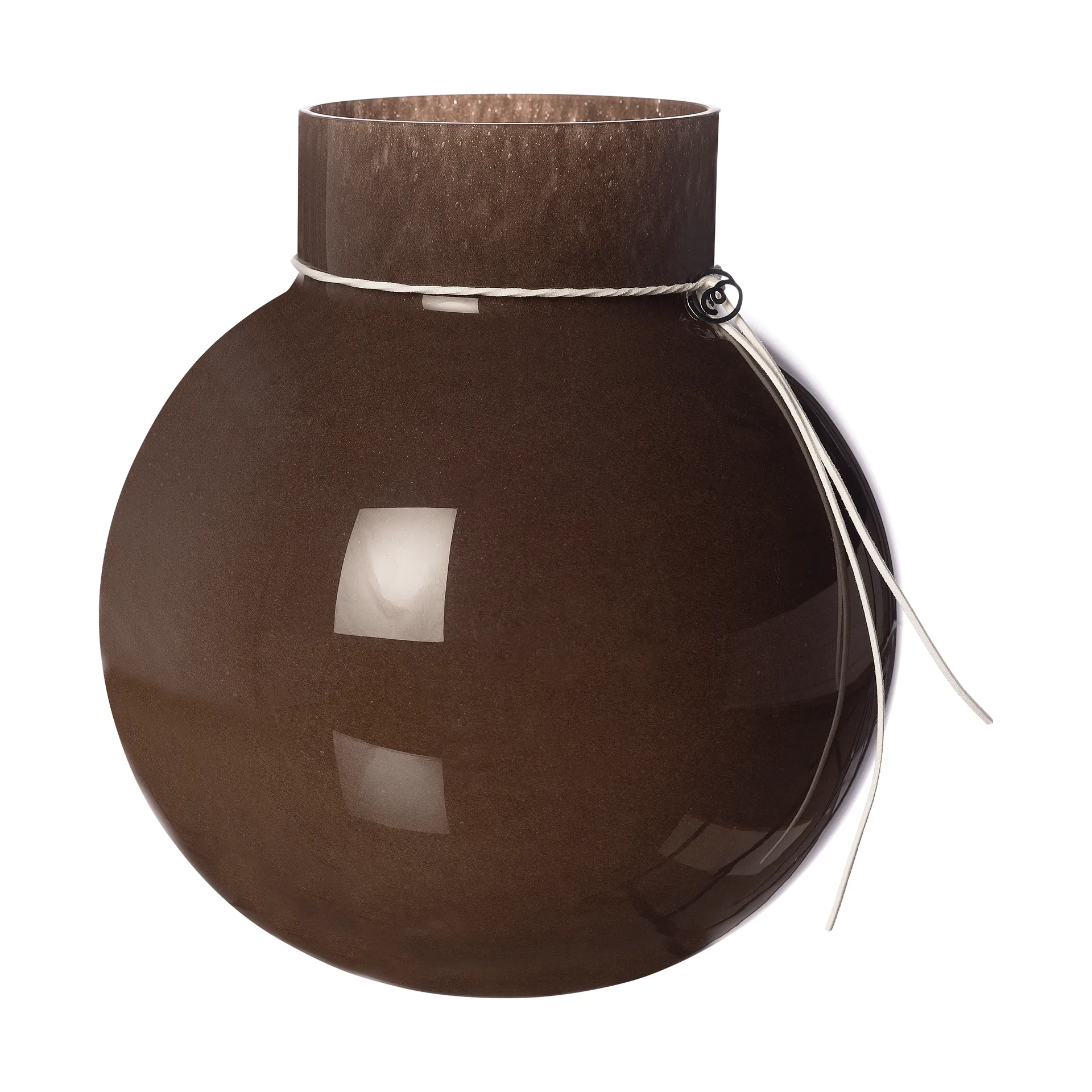 Ernst glazen vaas rond bruin, H22 cm Ø21 cm ERNST