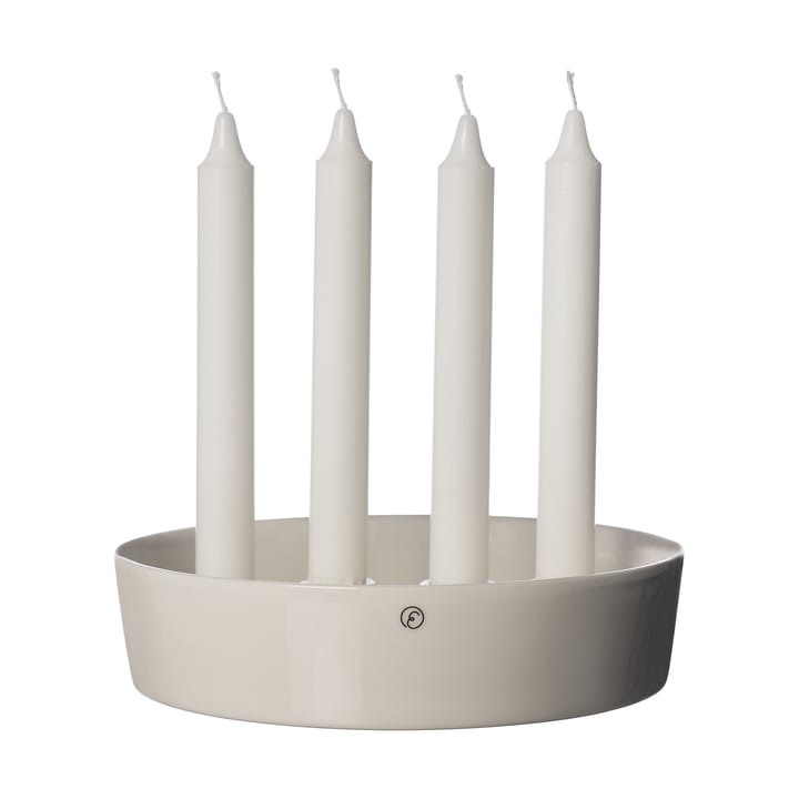 Ernst kaarsenschaal adventskandelaar Ø18 cm - Geglazuurd wit - ERNST