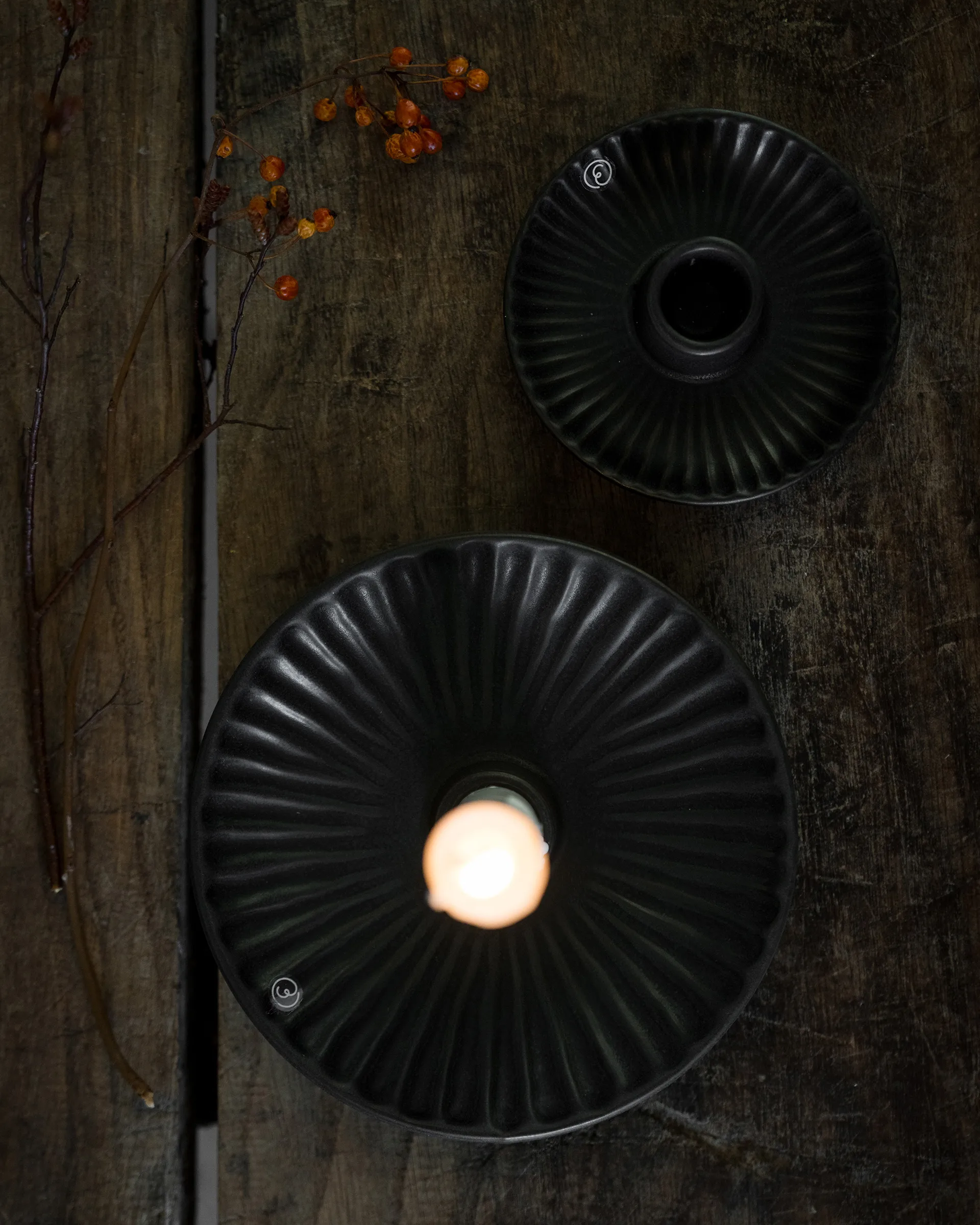 Ernst kandelaar Ø16x3,5 cm, Zwart ERNST