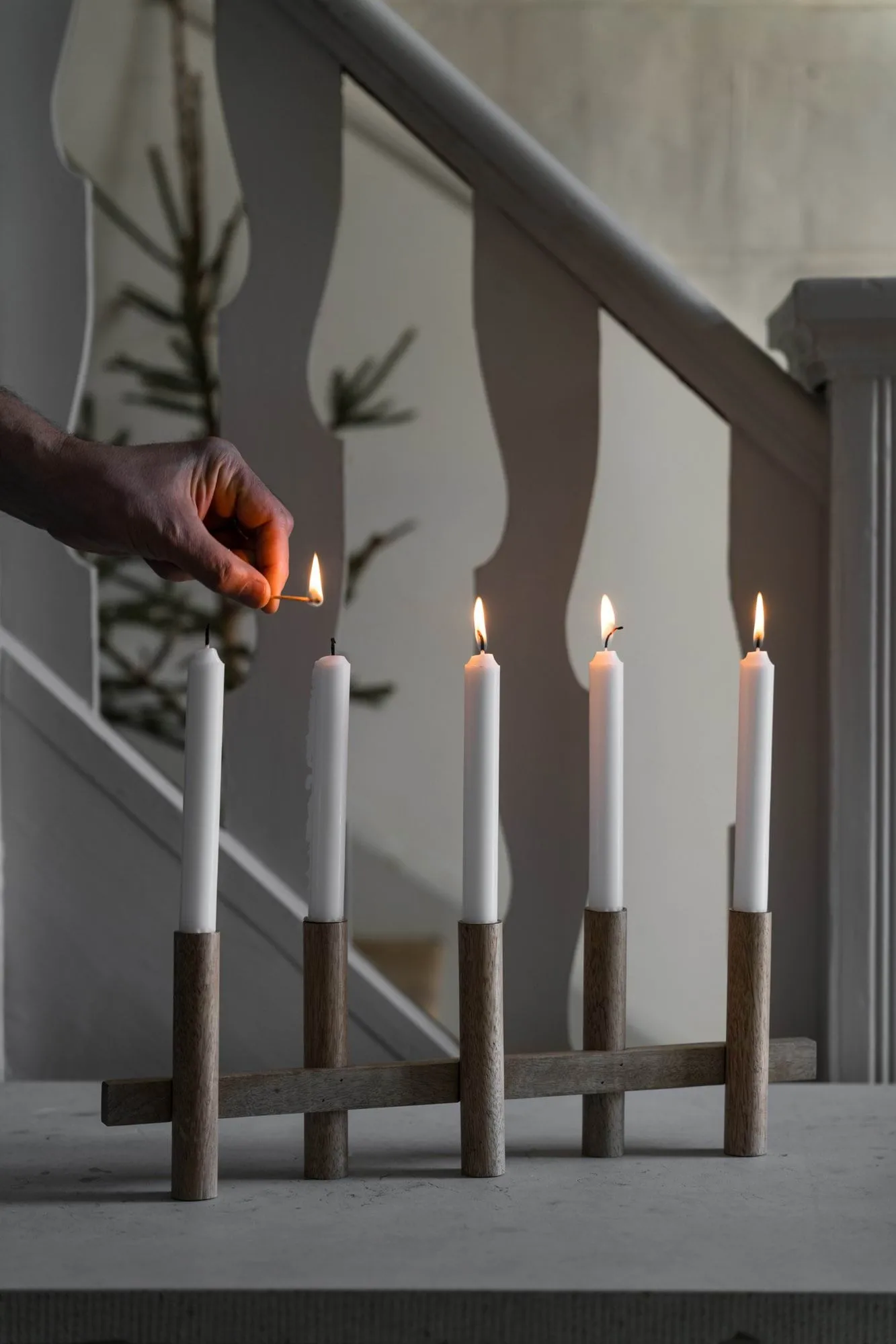 Ernst kandelaar 5 kaarsen, Licht hout ERNST