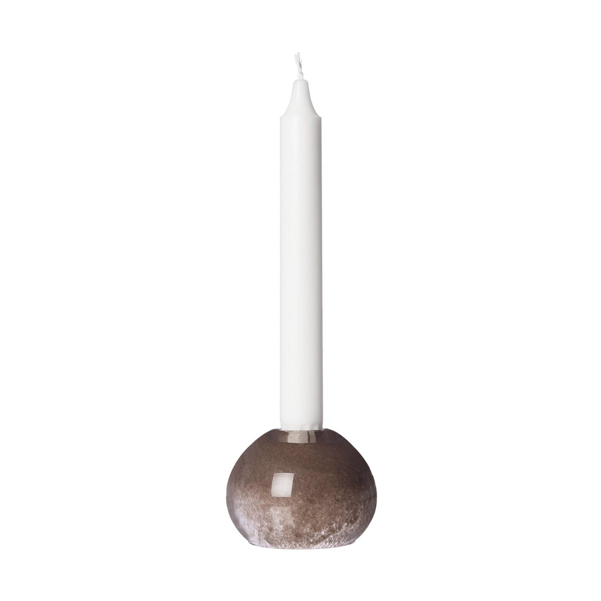Ernst kandelaar glas o9 cm Kastanjebruin | Scandinavisch Interieur | Kandelaars | Bruin