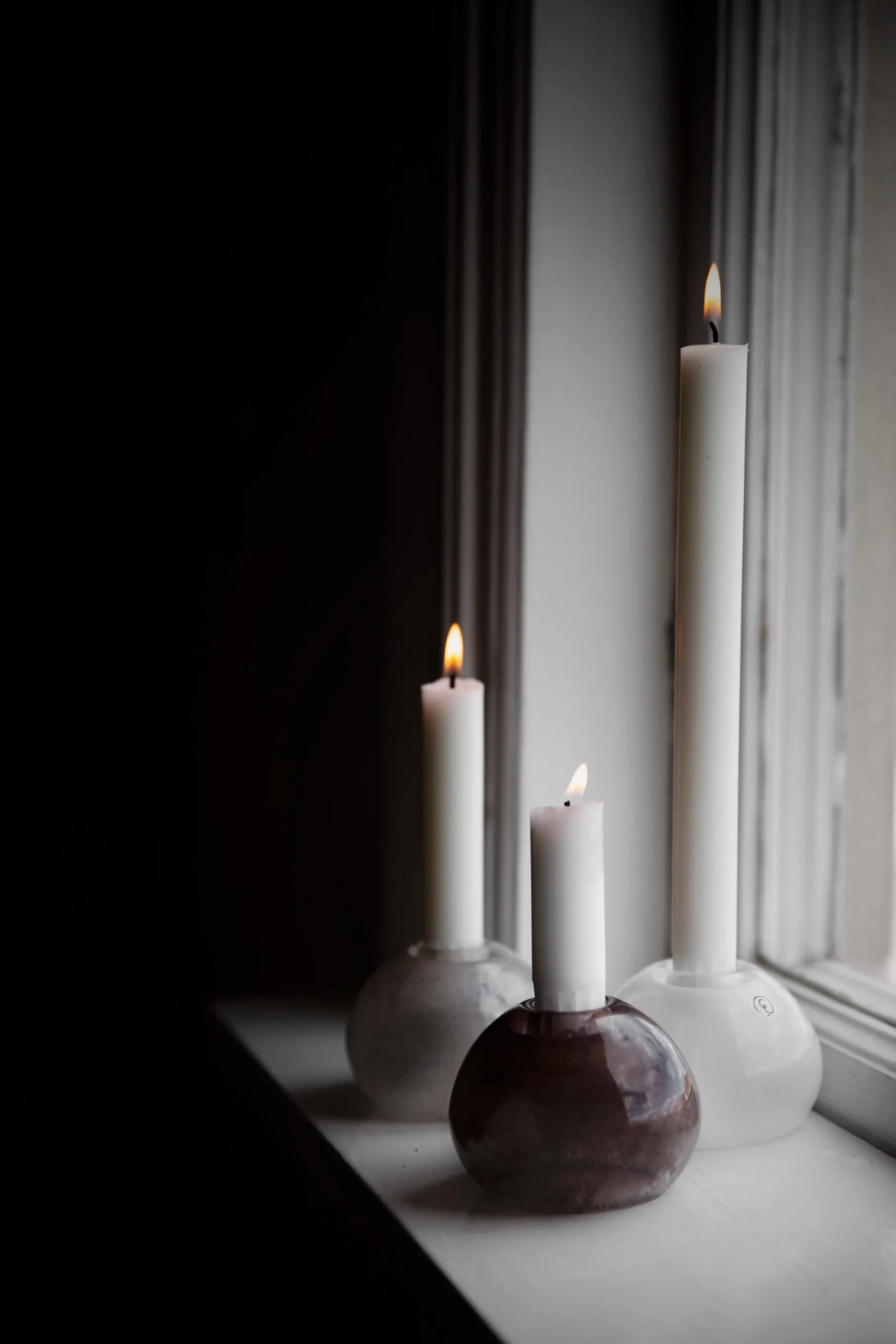 Ernst kandelaar glas Ø9 cm, Wit ERNST