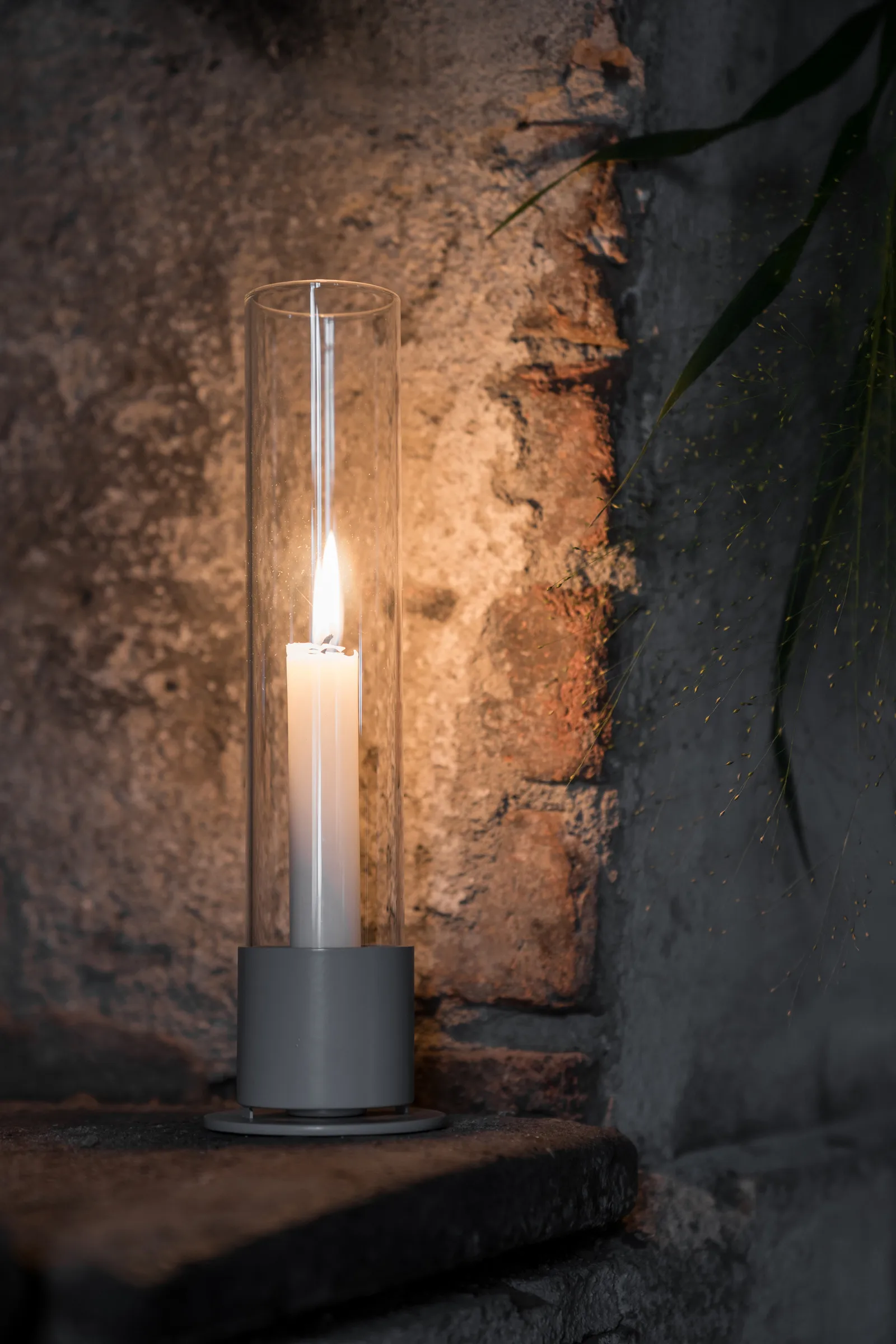 Ernst kandelaar glascilinder Ø7,5 cm, Greige  ERNST