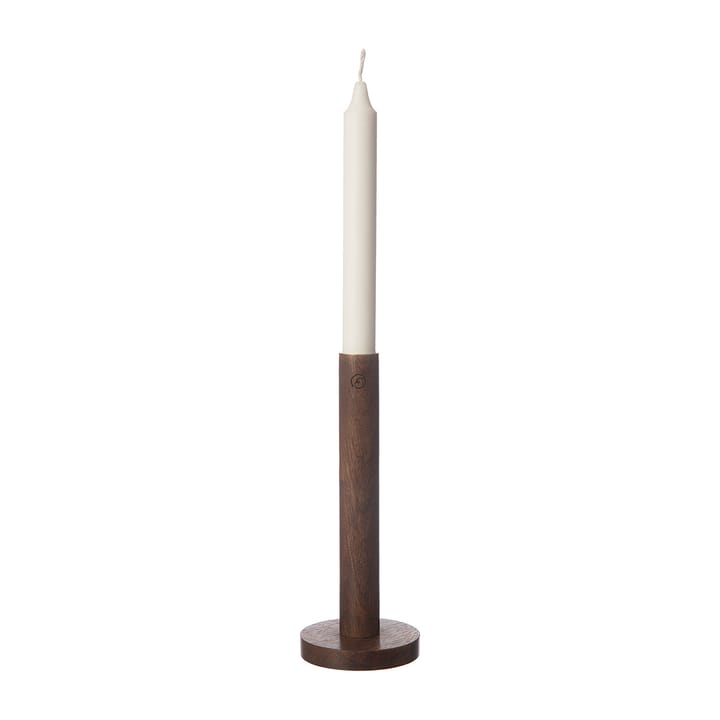 Ernst kandelaar van hout 20 cm - Donkerbruin - ERNST