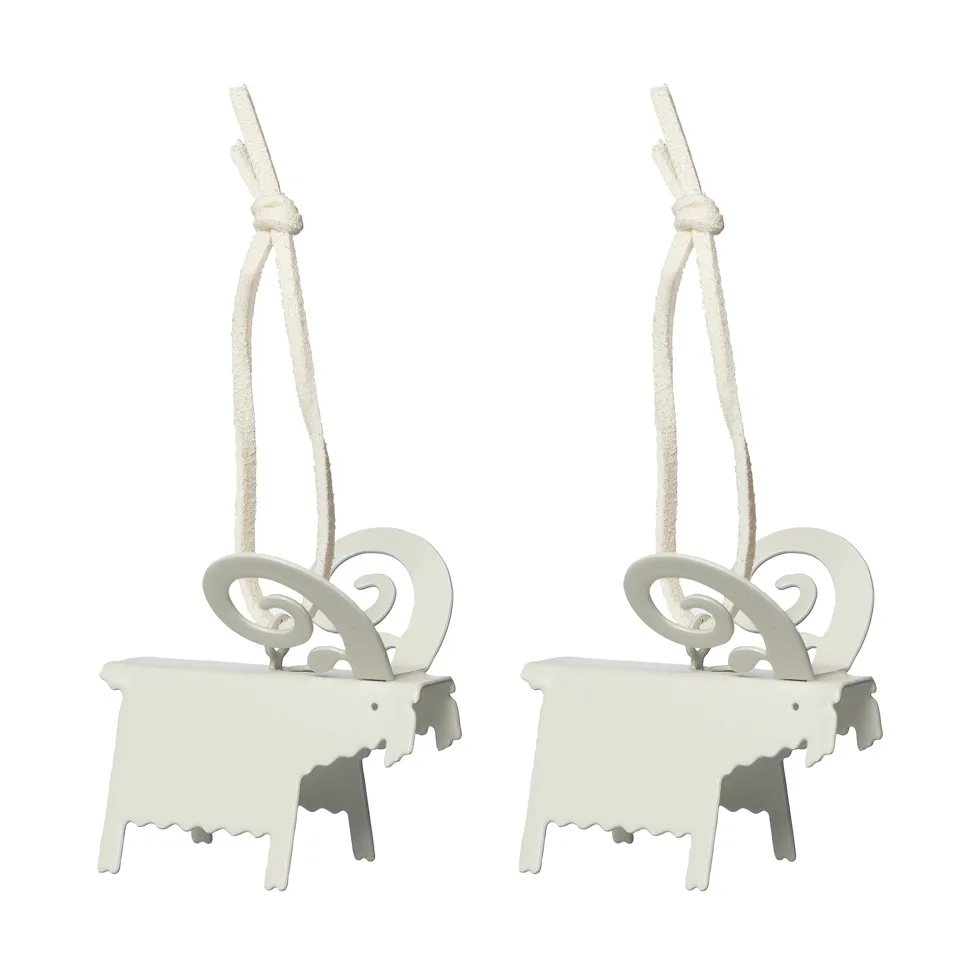 Ernst kerstornament bok 2-pack, Wit 5 cm ERNST