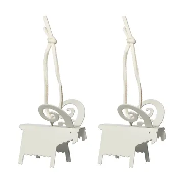 Ernst kerstornament bok 2-pack - Wit 5 cm - ERNST