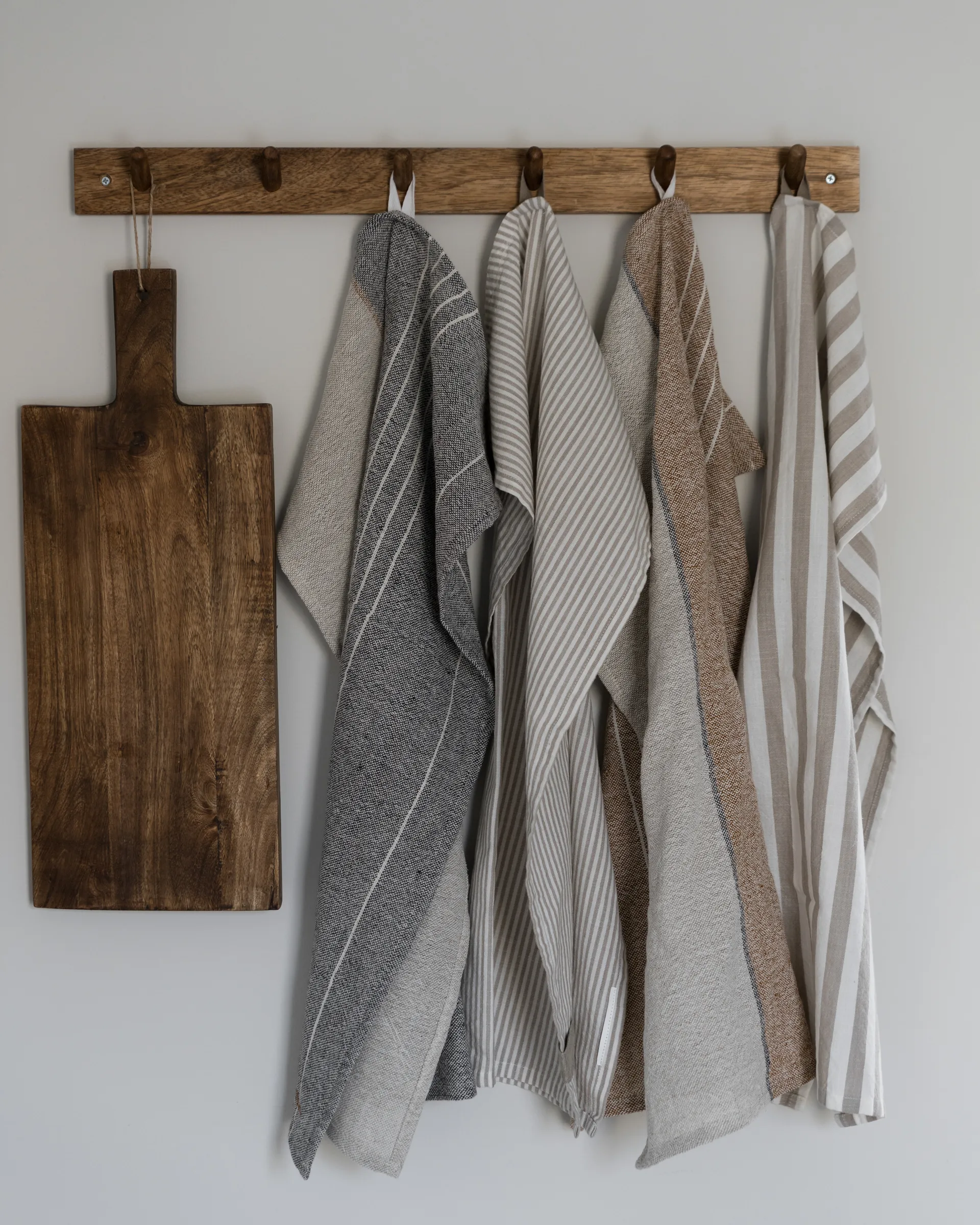 Ernst keukendoek smal gestreept 47x70 cm, Beige-witte rand ERNST