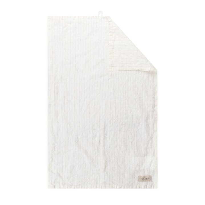 Ernst keukenhanddoek gestreept katoen 50x70 cm - Wit-saffraan - ERNST