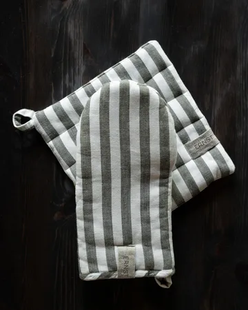 Ernst ovenwant brede streep - Saliegroen-wit - ERNST