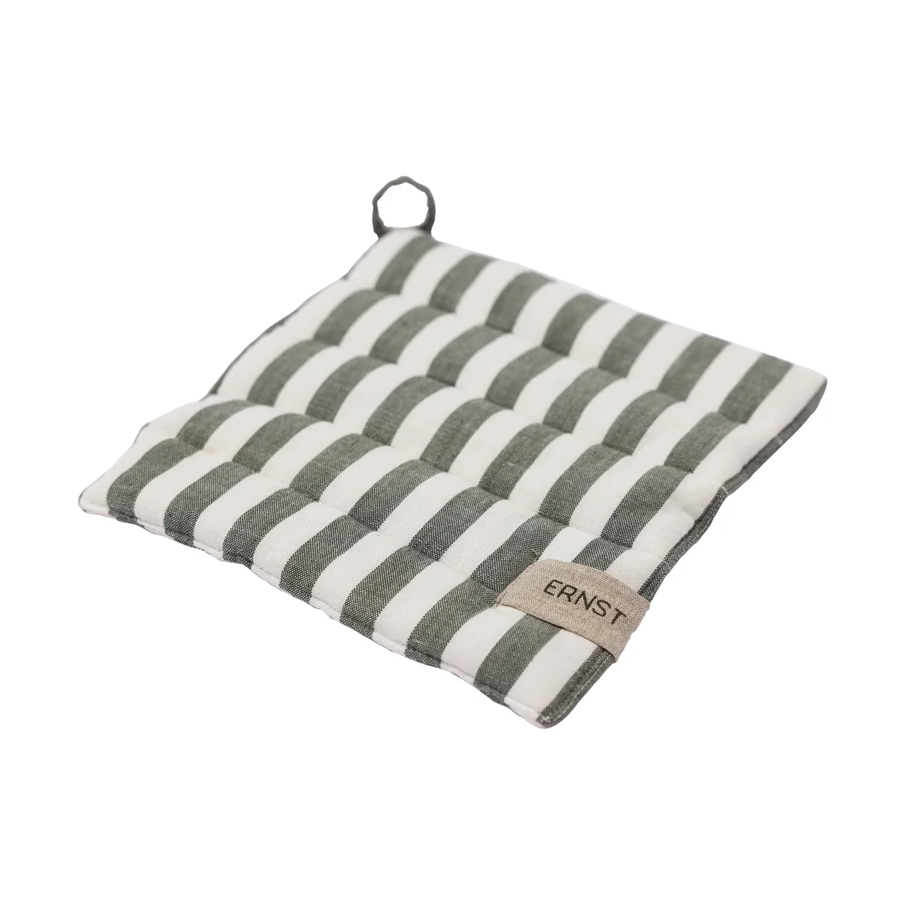 Ernst pannenlap brede streep 23x25 cm, Groen-wit ERNST