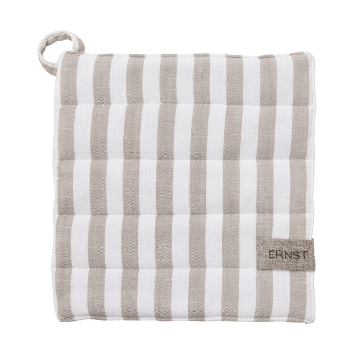 Ernst pannenlap breedgestreept 23x25 cm - Beige-witte rand - ERNST